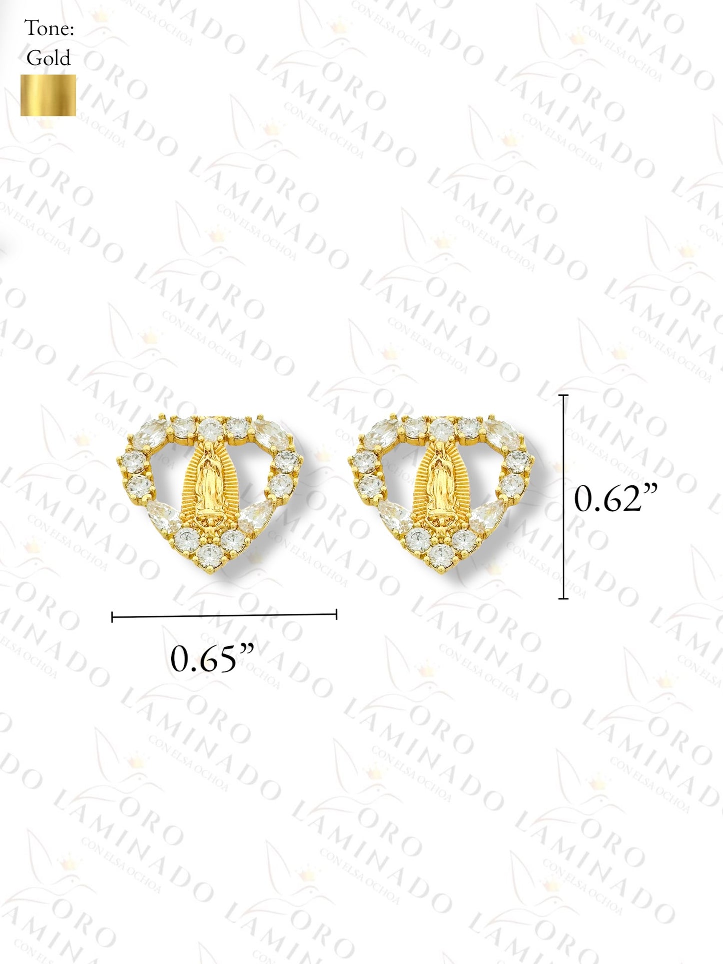 High Quality Gold Filled Virgen de Guadalupe Pure Heart Set Y390