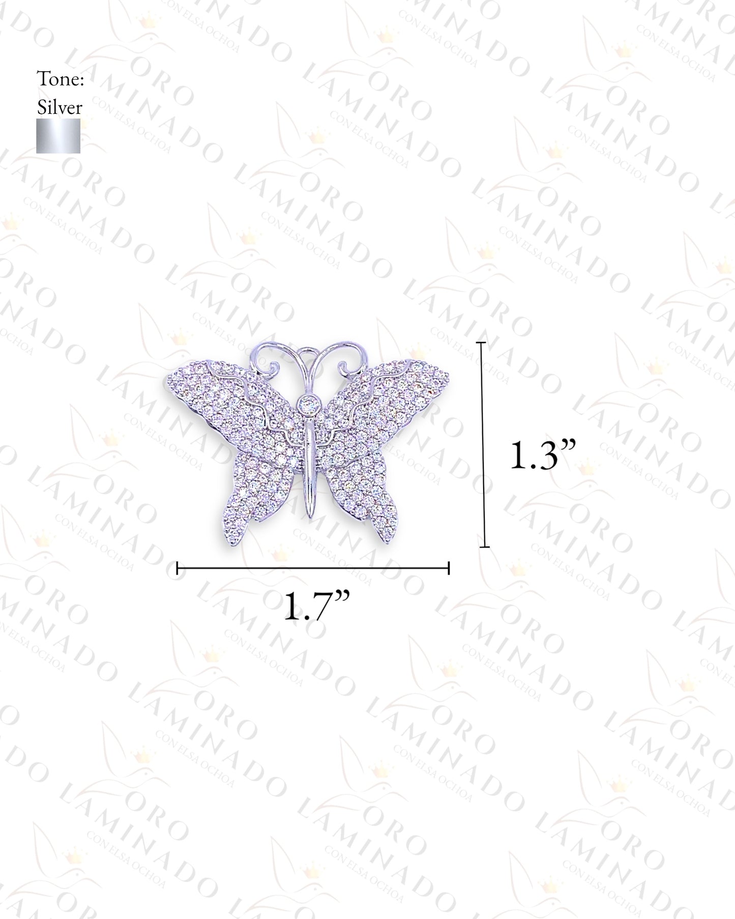 Gold Filled Silver Butterfly with Stones Pendant C332