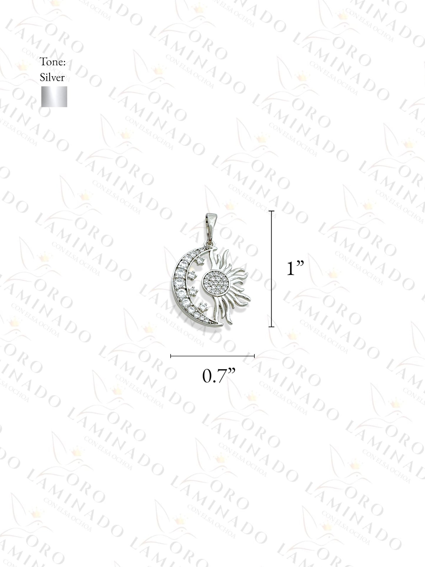 Gold Filled High Quality Silver Moon and Sun Pendant Y336