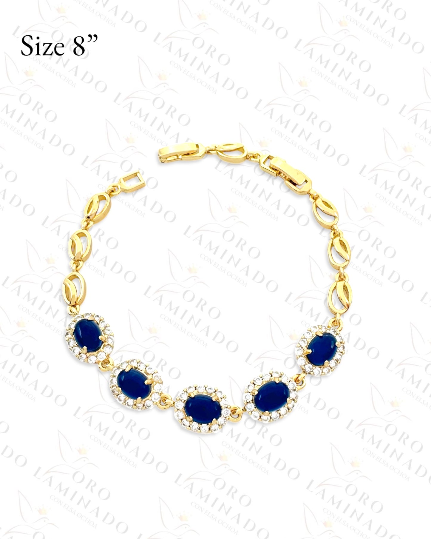 High Quality Blue and Gold Stone Bracelet (Gold Filled) Y337