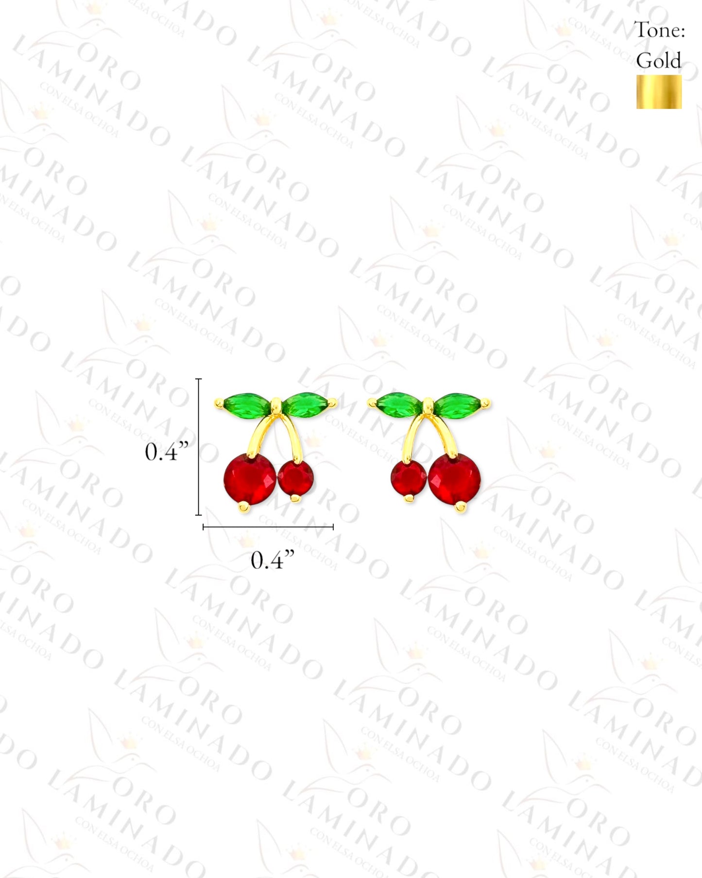 High Quality Crystal Cherry Earrings (Gold Filled) Y418