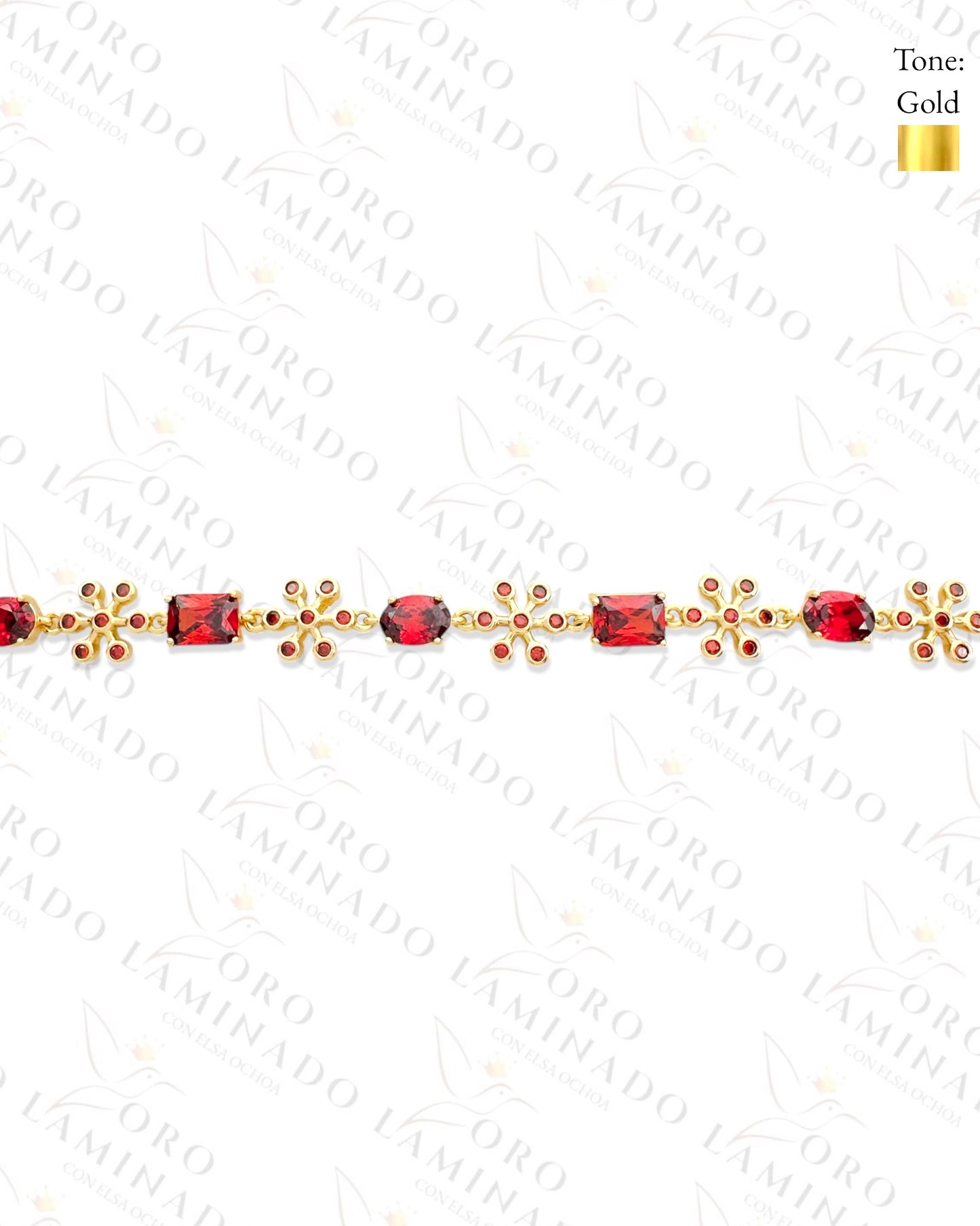 High Quality Little Red Snowflake Bracelet (Gold Filled) G309