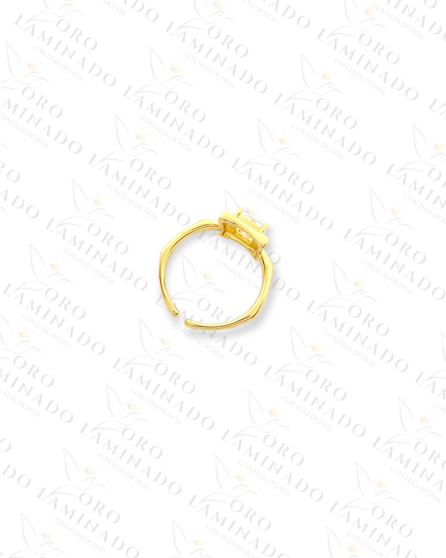 High Quality Adjustable Diamond Square Ring (Gold Filled) Y84