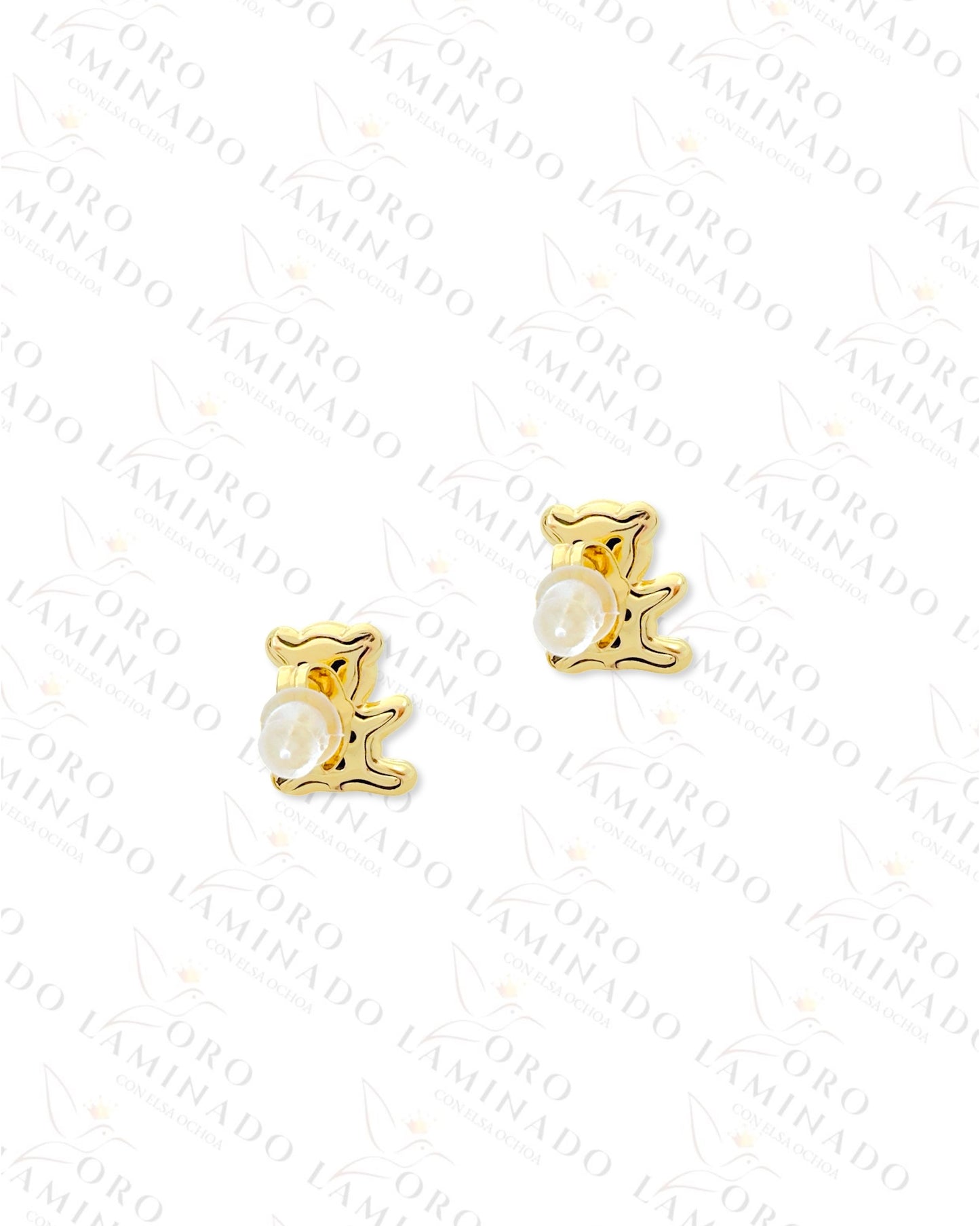 High Quality Teddy Bear and Heart Earrings (Gold Filled) R456