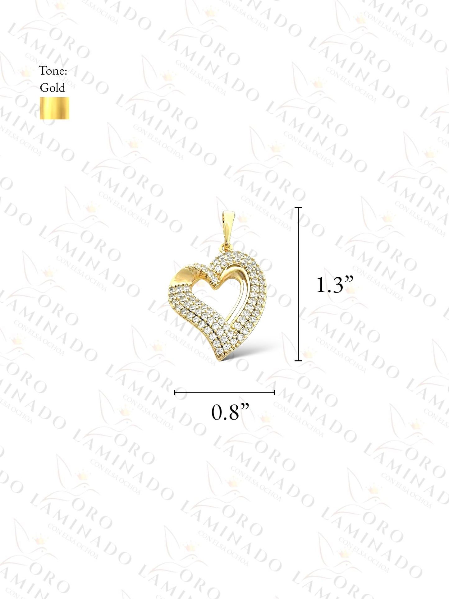 Gold Filled Heart with Stones Pendant Y266