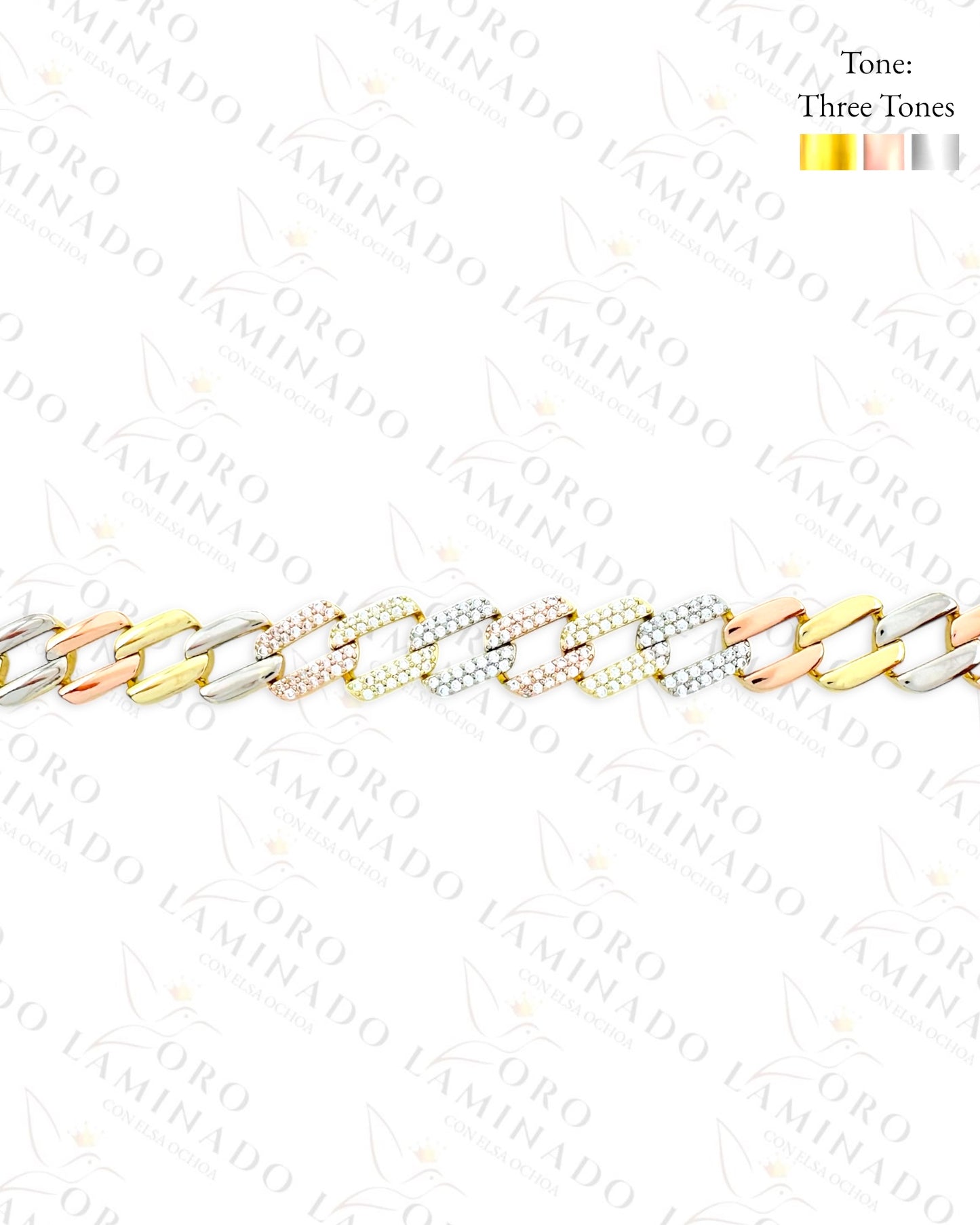 High Quality Three Tones Square Bracelet B386