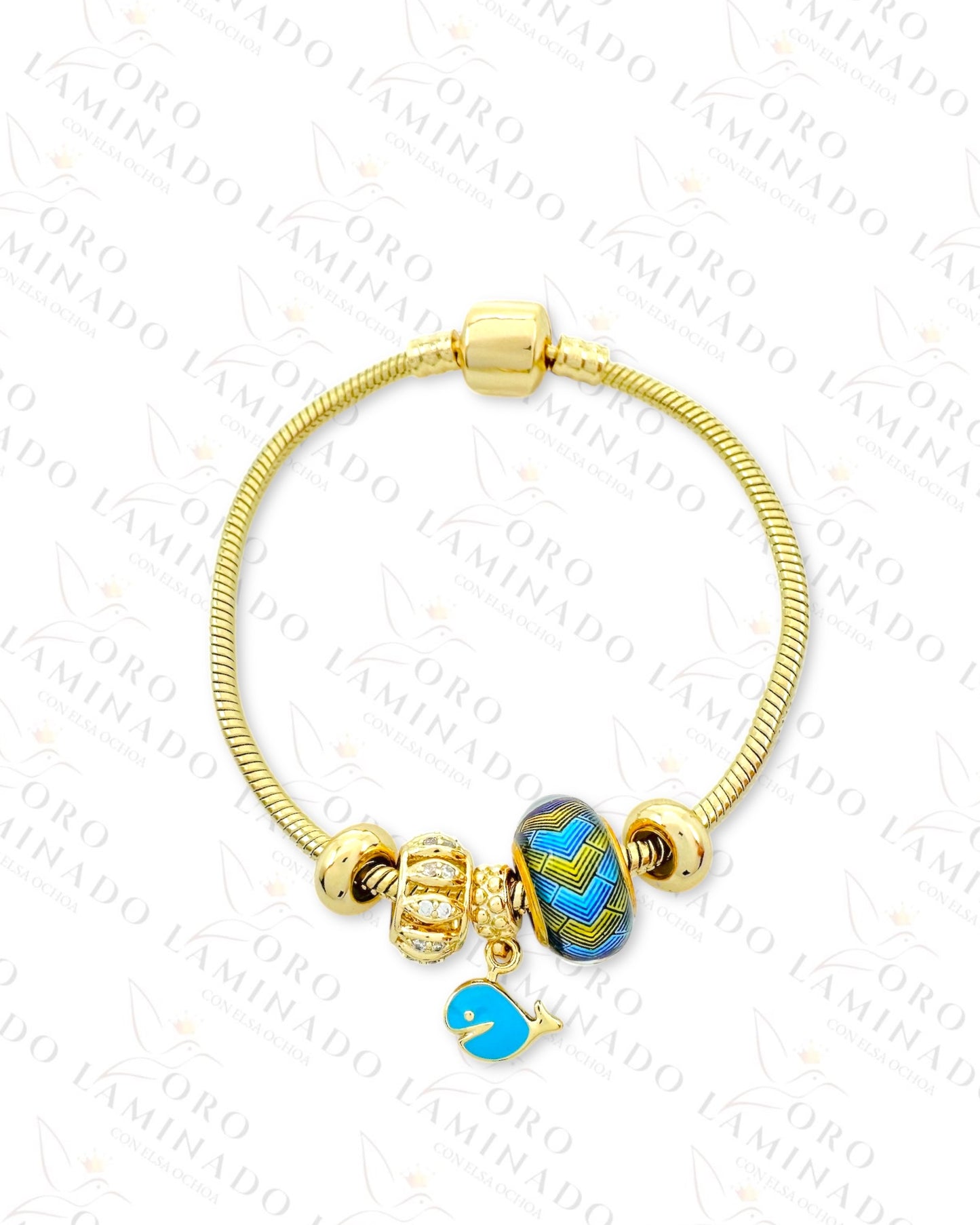 High Quality Blue Whale Charm Bracelet B109