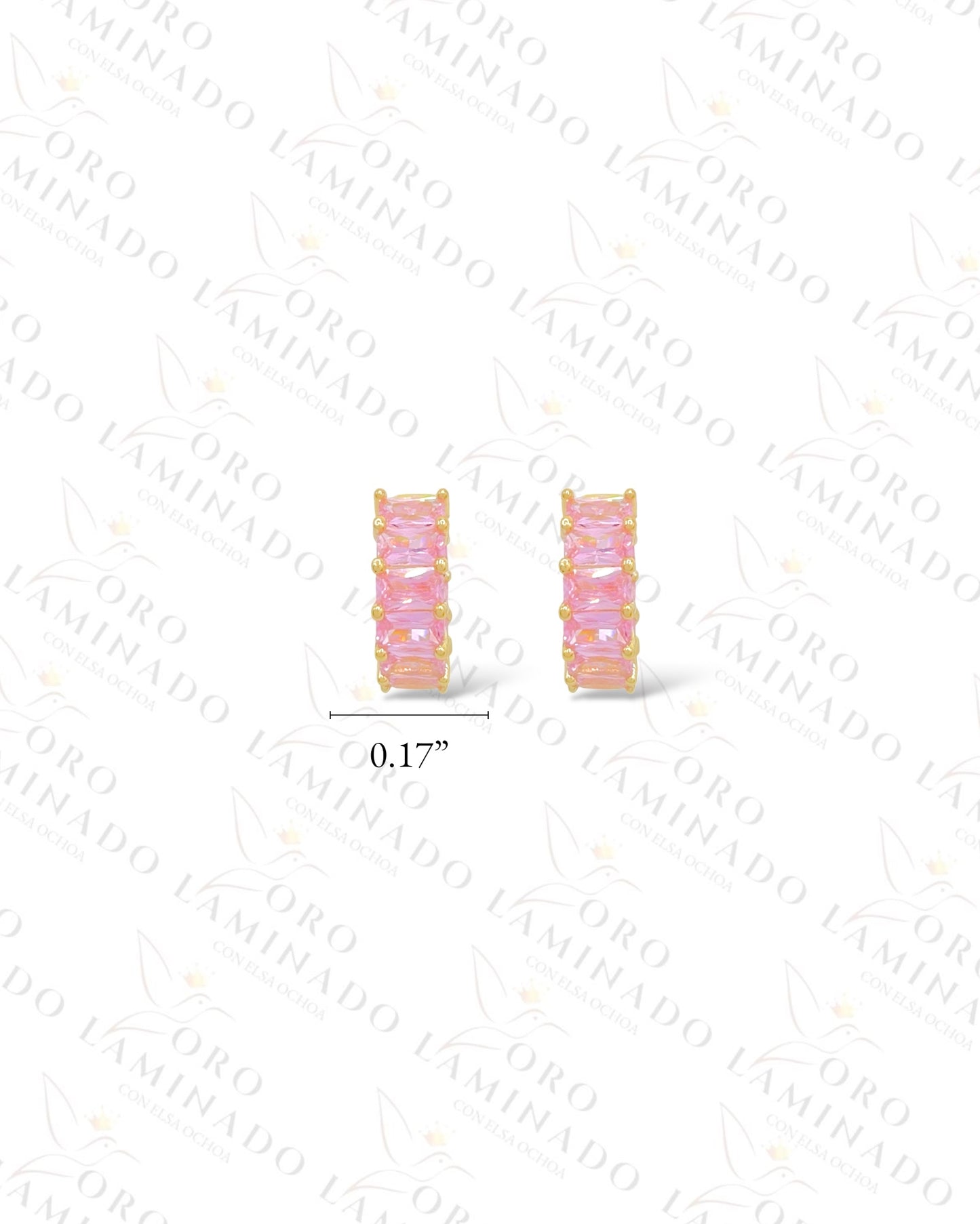 High Quality Light Pink Hoop Earrings (Gold Filled) C294