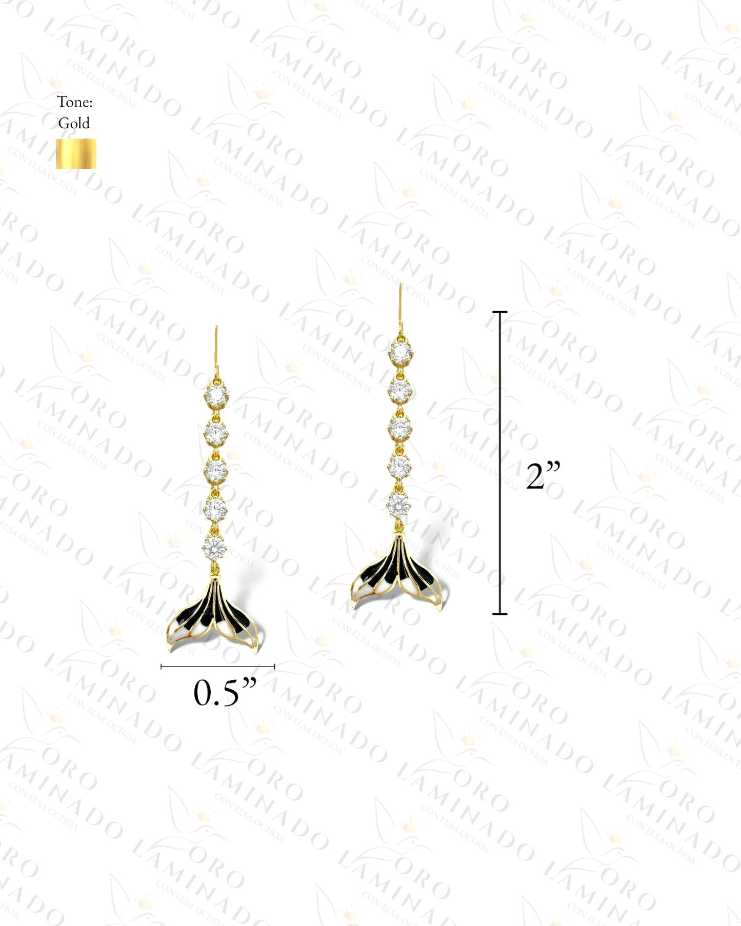 High Quality Mermaid Tail Earrings (Gold Filled) R160