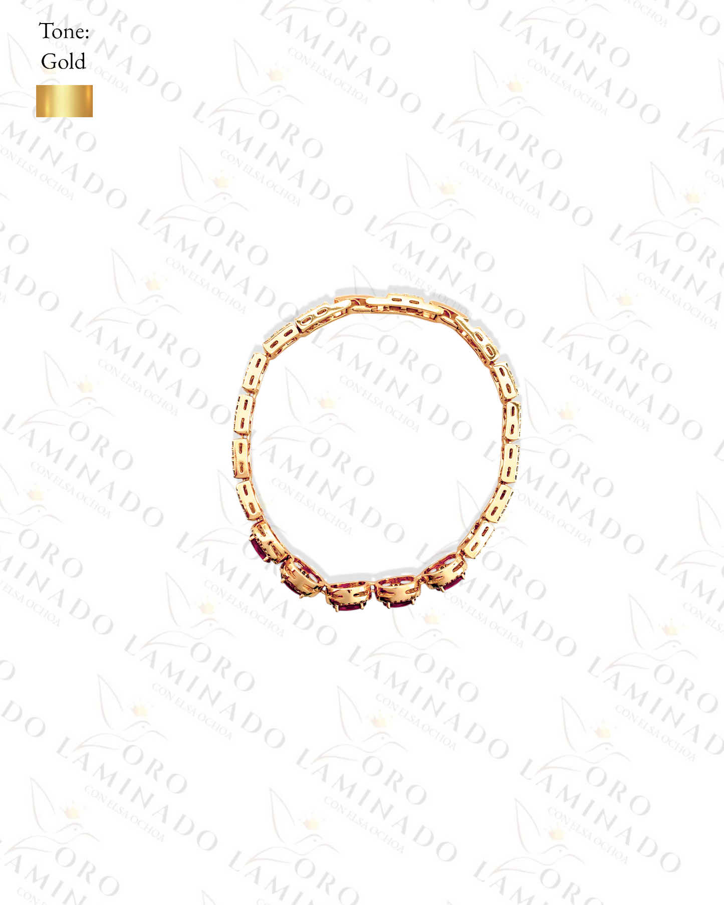 High Quality Bracelet with fucsia and shiny stones G285
