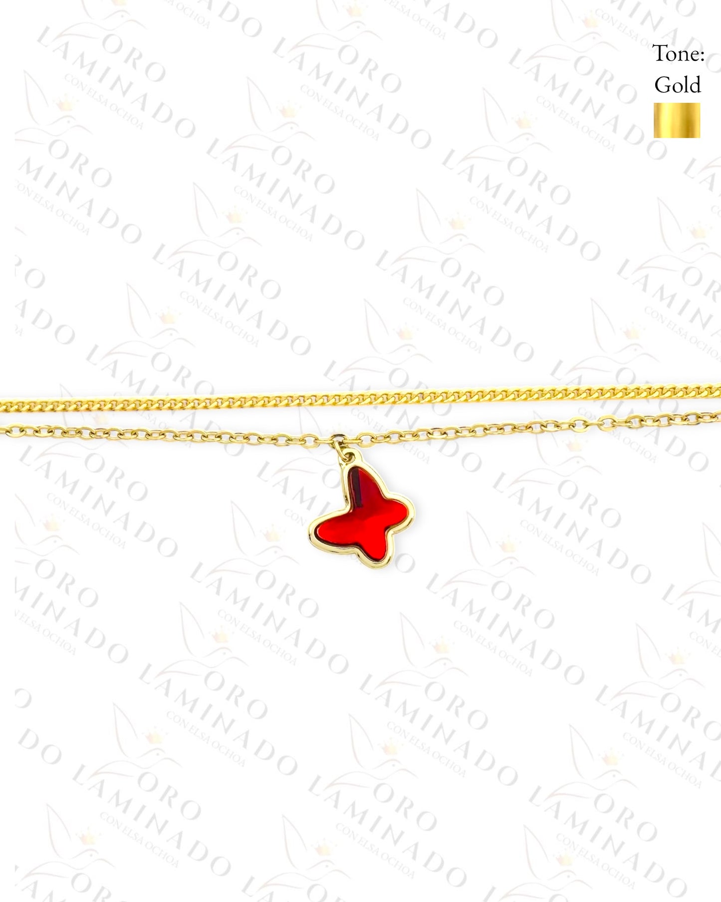 High Quality Double Chain Butterfly Bracelet (Gold Filled) G191