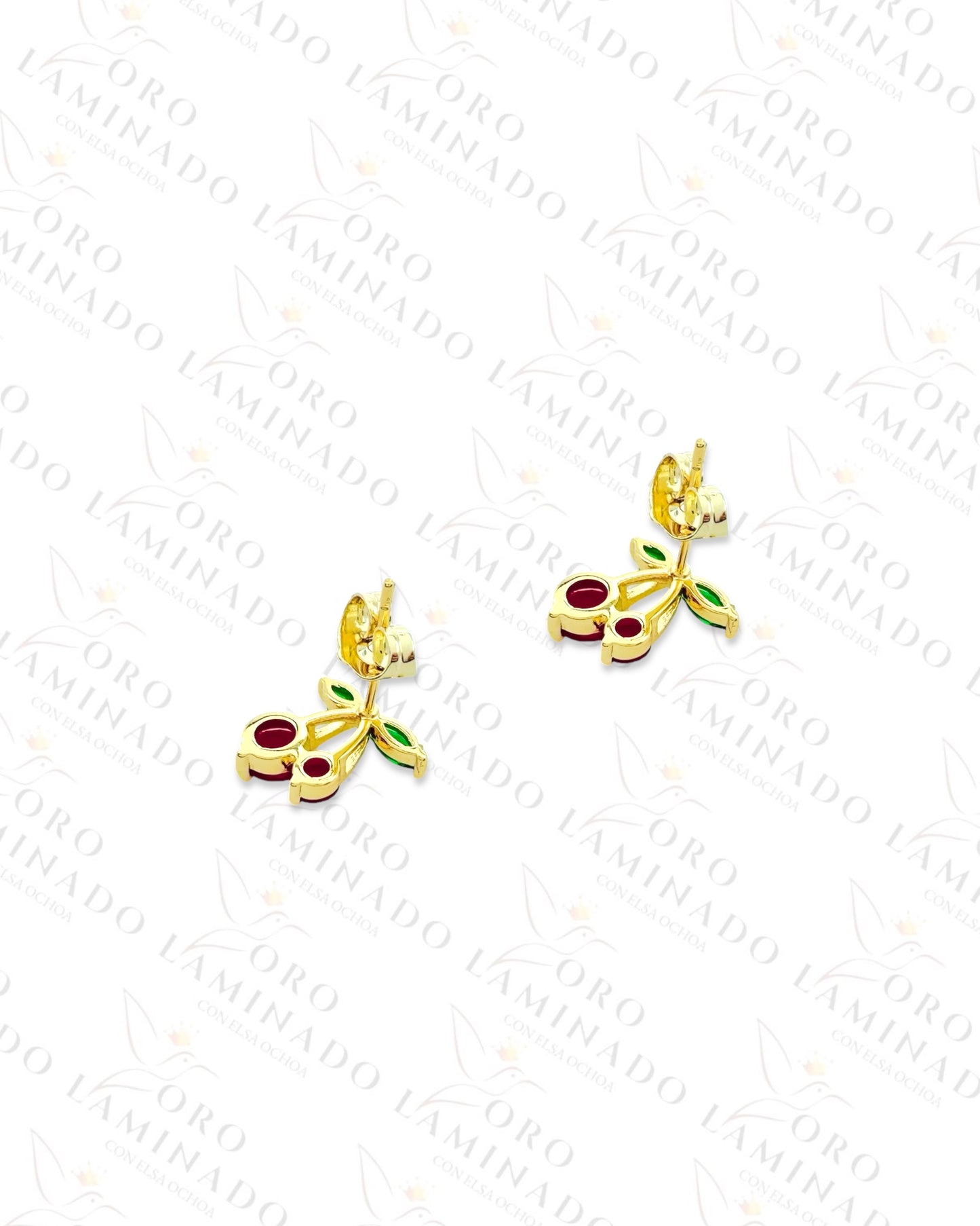 High Quality Crystal Cherry Earrings (Gold Filled) Y418