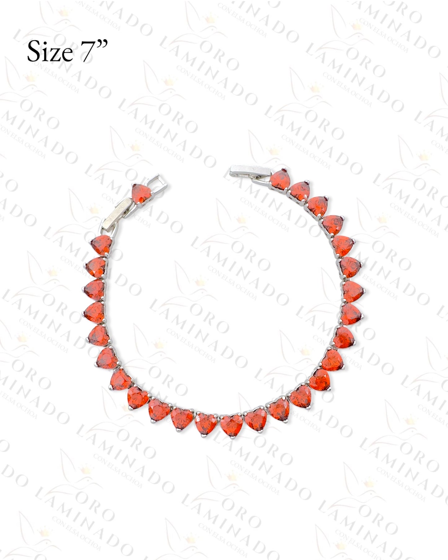 High Quality Red Mini Hearts Silver Bracelet (Gold Filled) R15