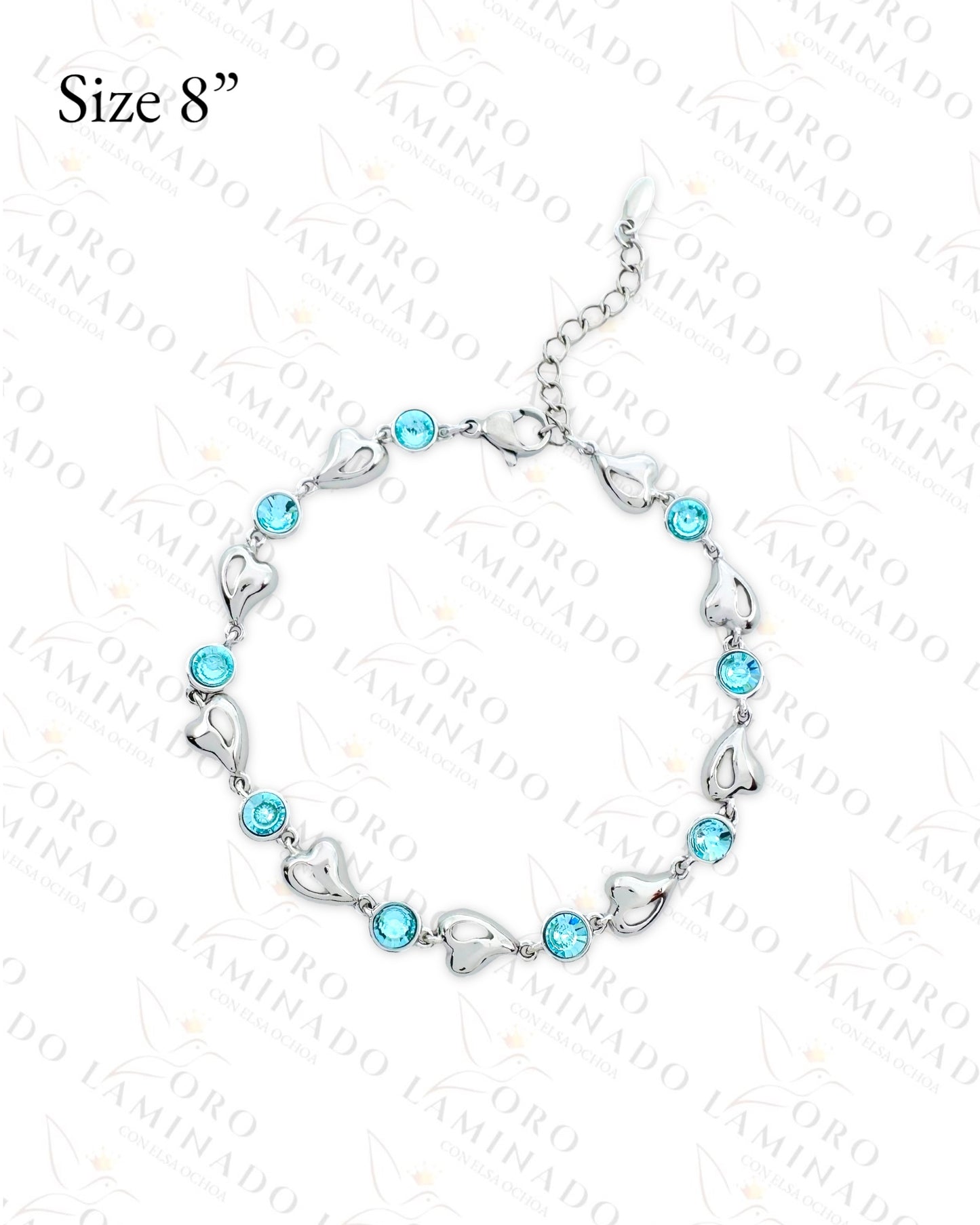 High Quality Silver Hearts Link Bracelet (Gold Filled) Y248