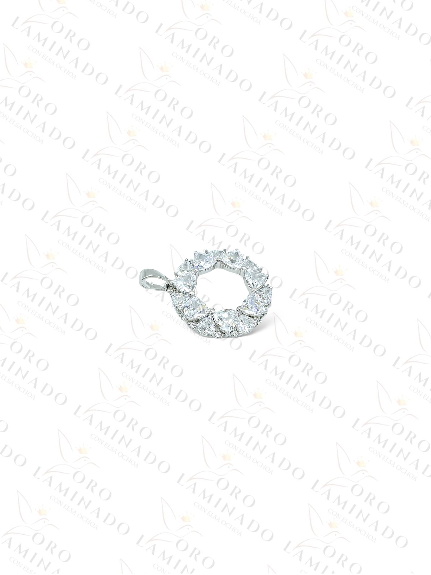 Gold Filled High Quality Silver Crystal Wreath Pendant G390