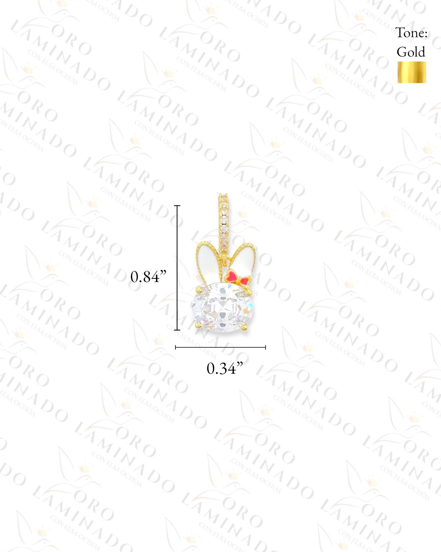 High Quality Crystal Bunny Charm (Gold Filled) Y283