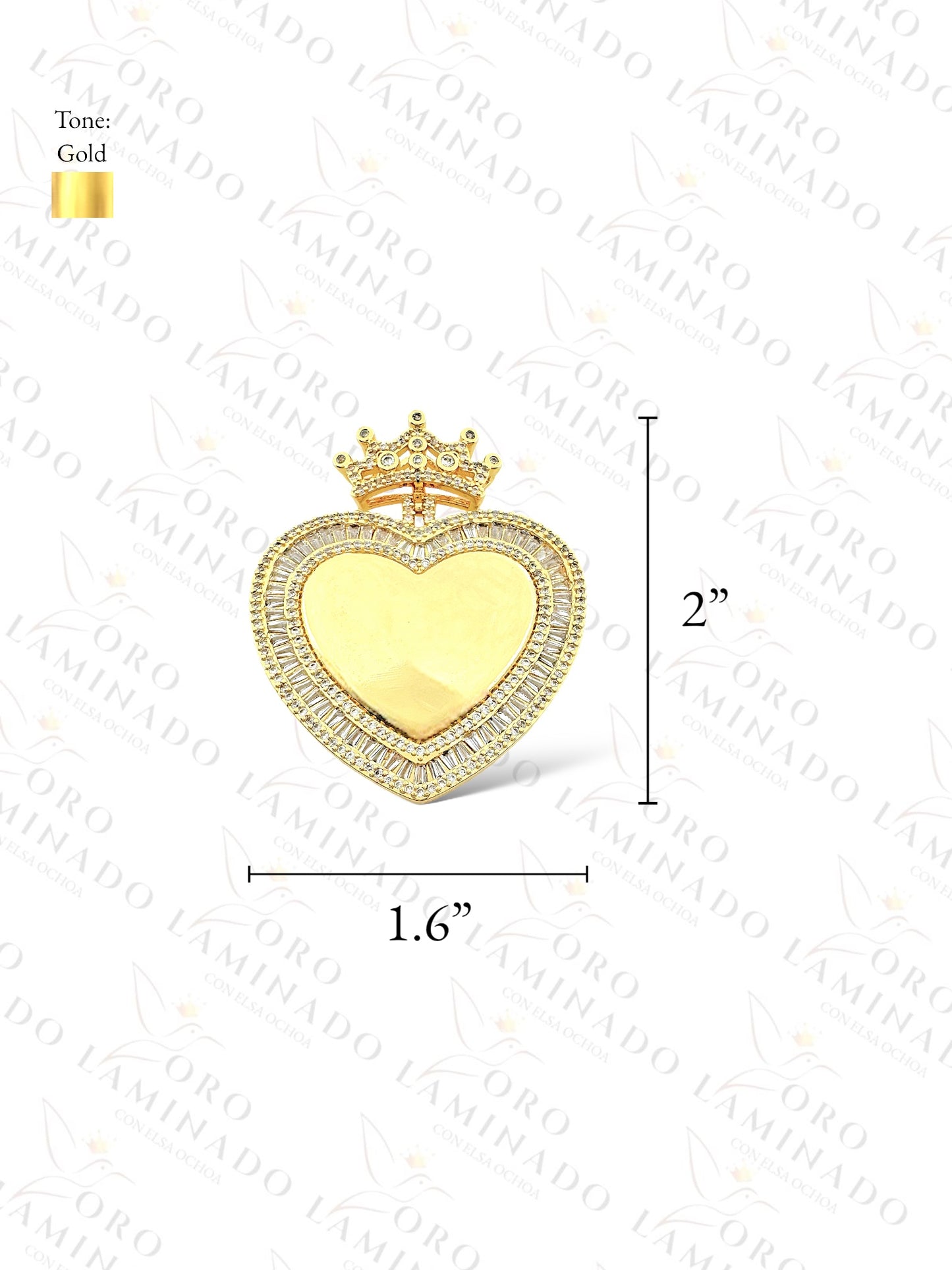Gold Filled Heart Crown Pendant Y6
