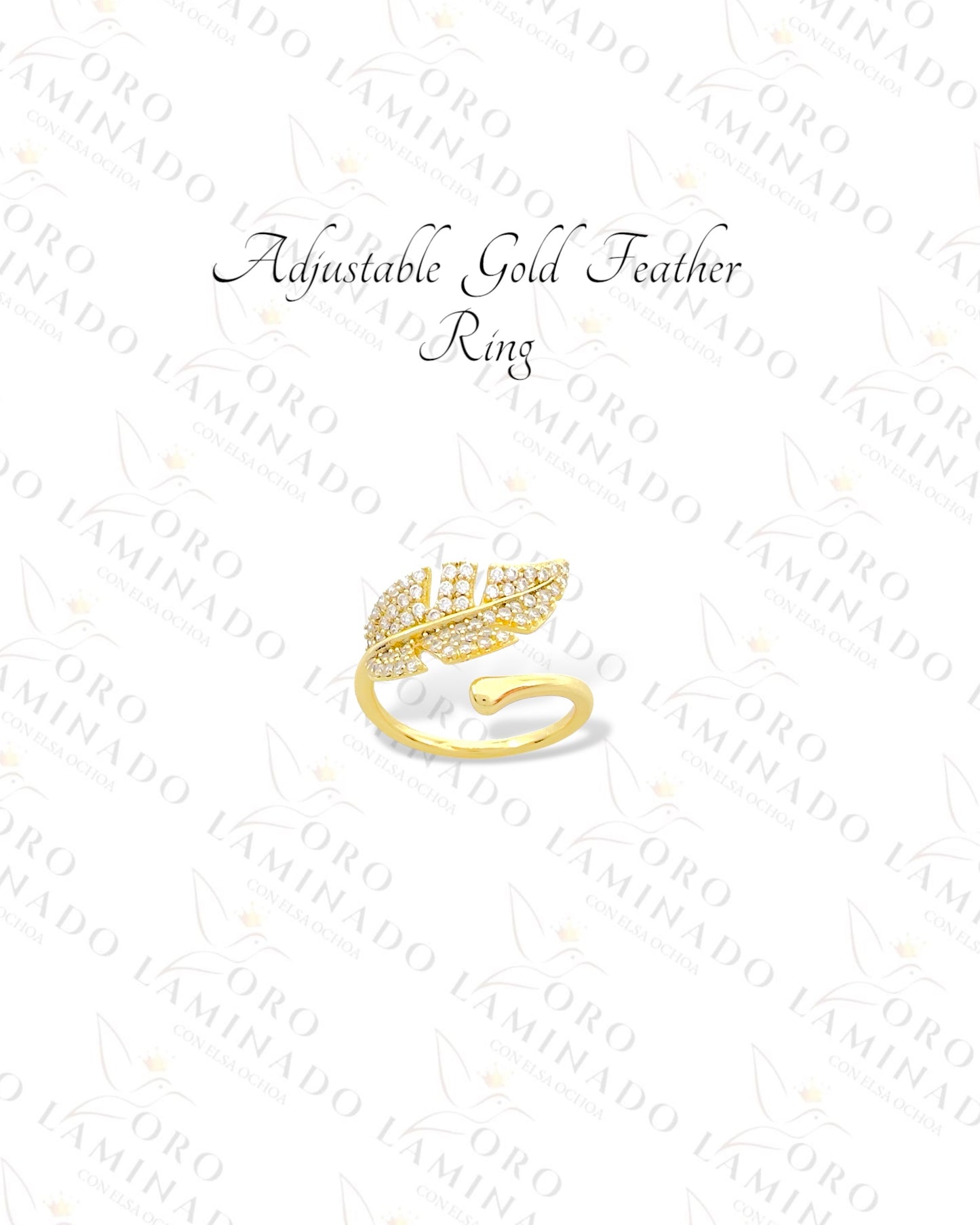 Adjustable Diamond Feather Ring (Gold Filled) G6