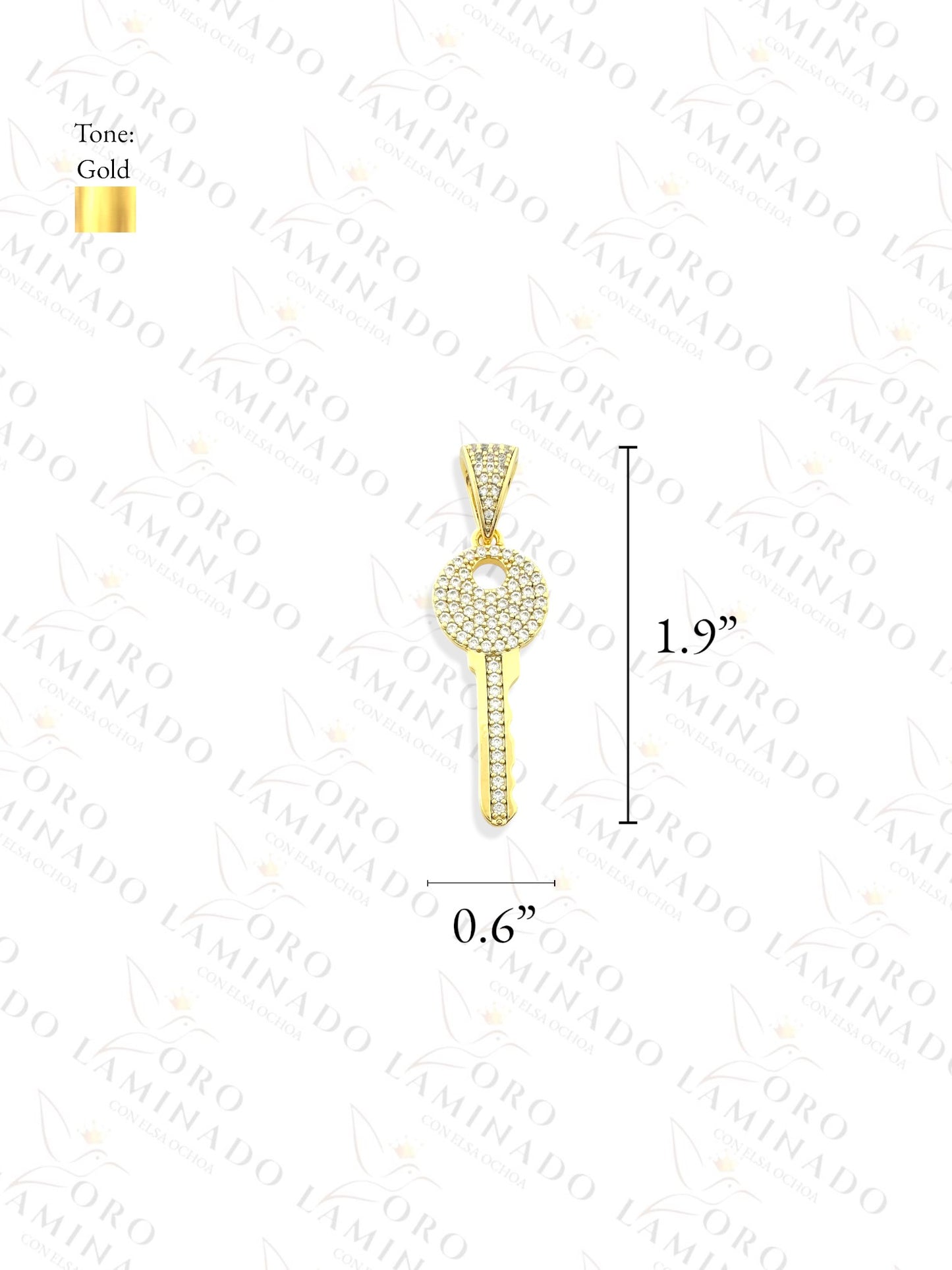 Gold Filled Diamond Key Pendant G211