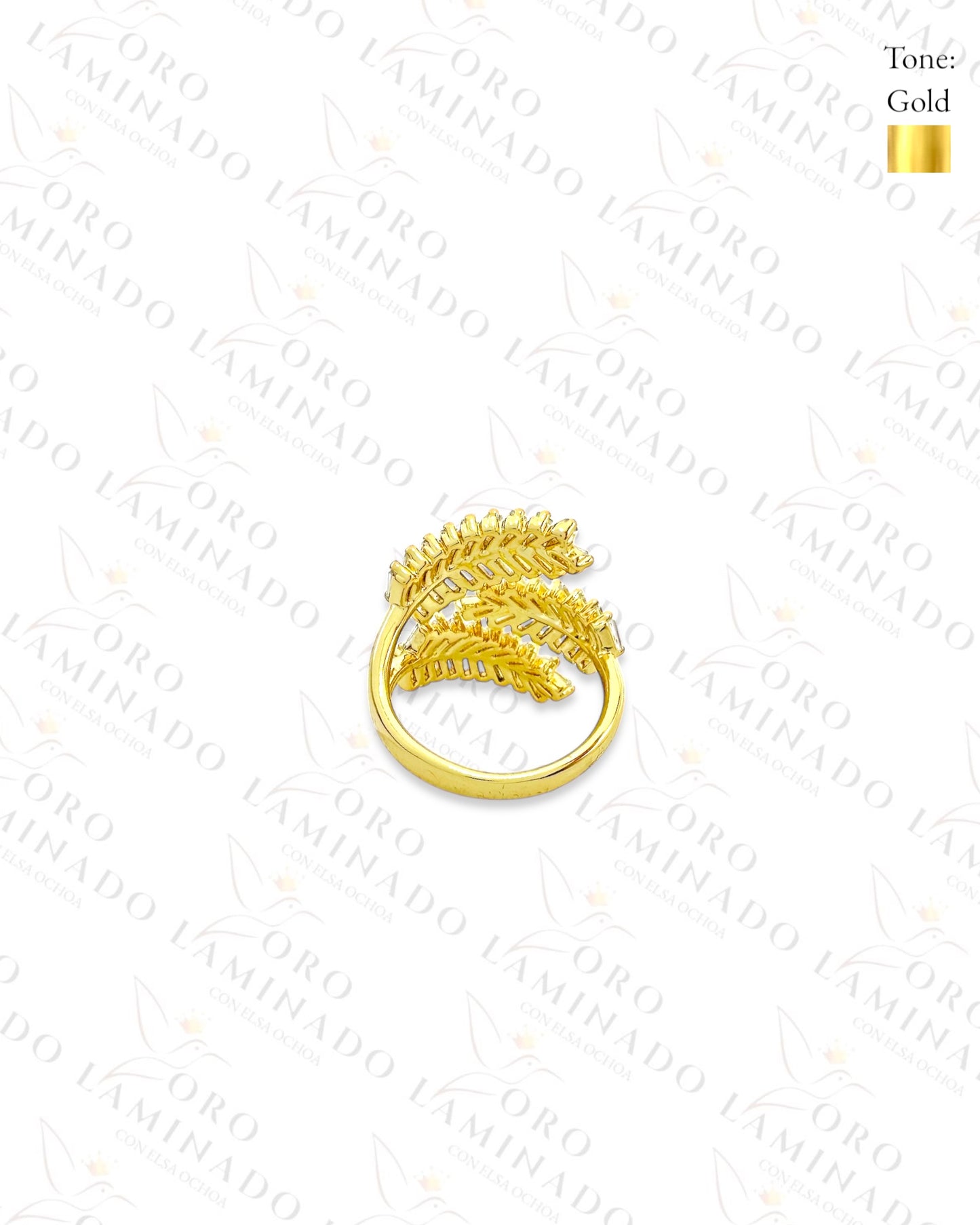 High Quality Adjustable Glass Design Ring (Gold Filled) G441