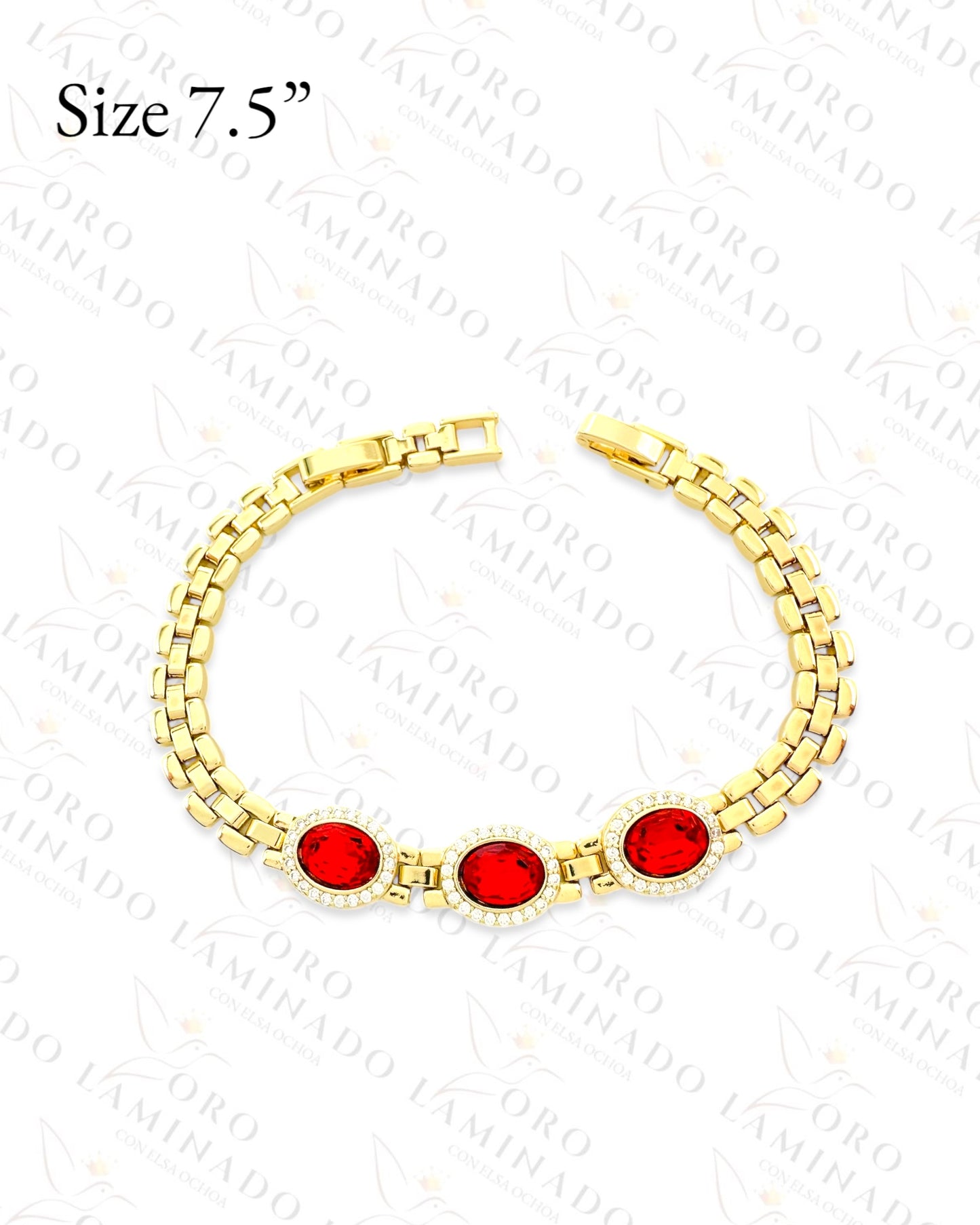 High Quality Red Stones Bracelet (Gold Filled) R216