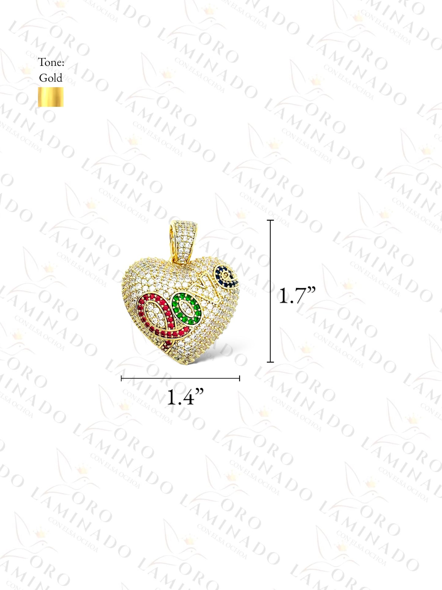 Gold Filled High Quality "LOVE" Heart Pendant G442