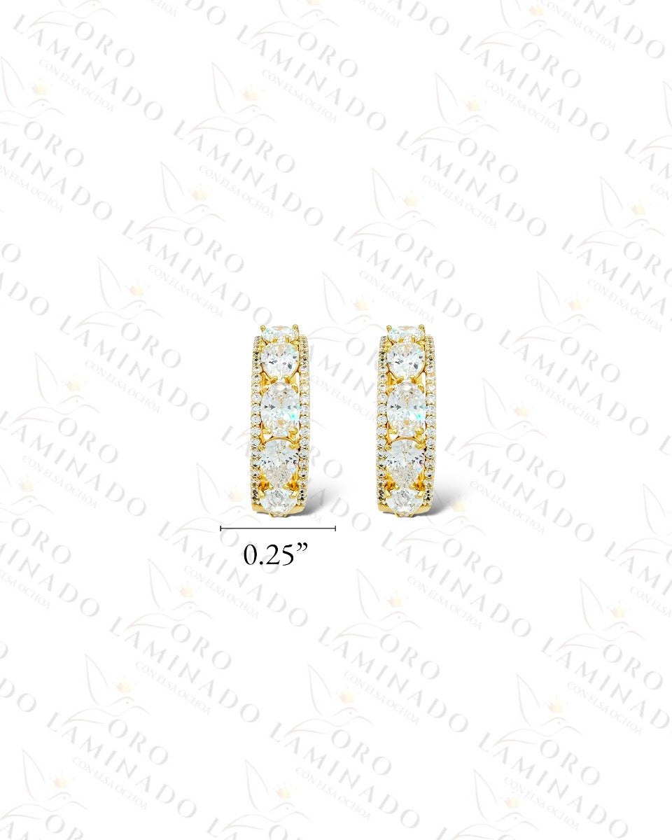 High Quality Diamond Hoop Earrings C321