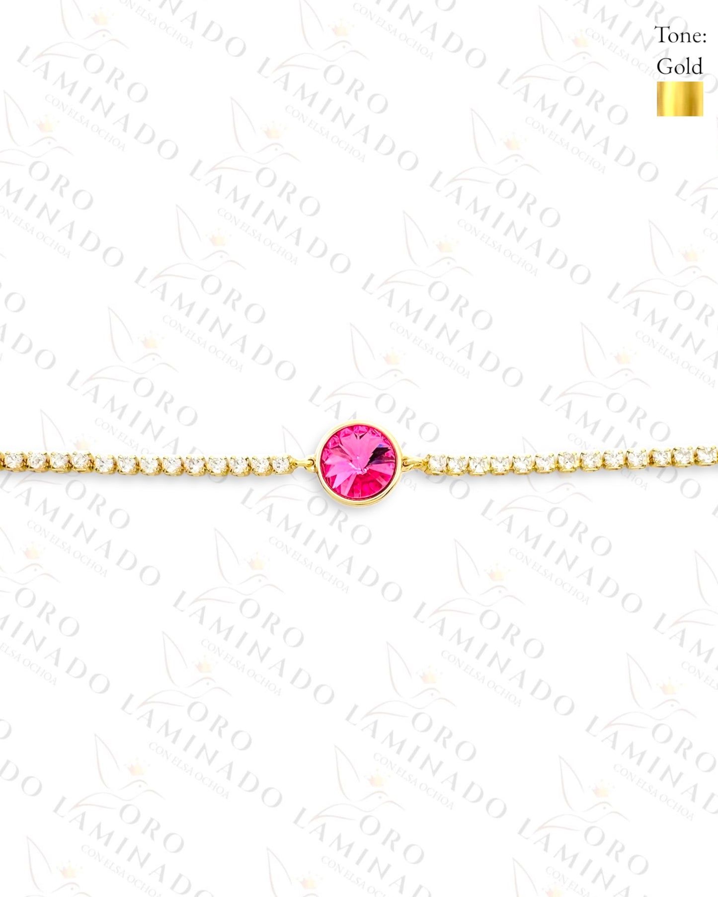 High Quality Sparkling Pink Bracelet (Gold Filled) C173
