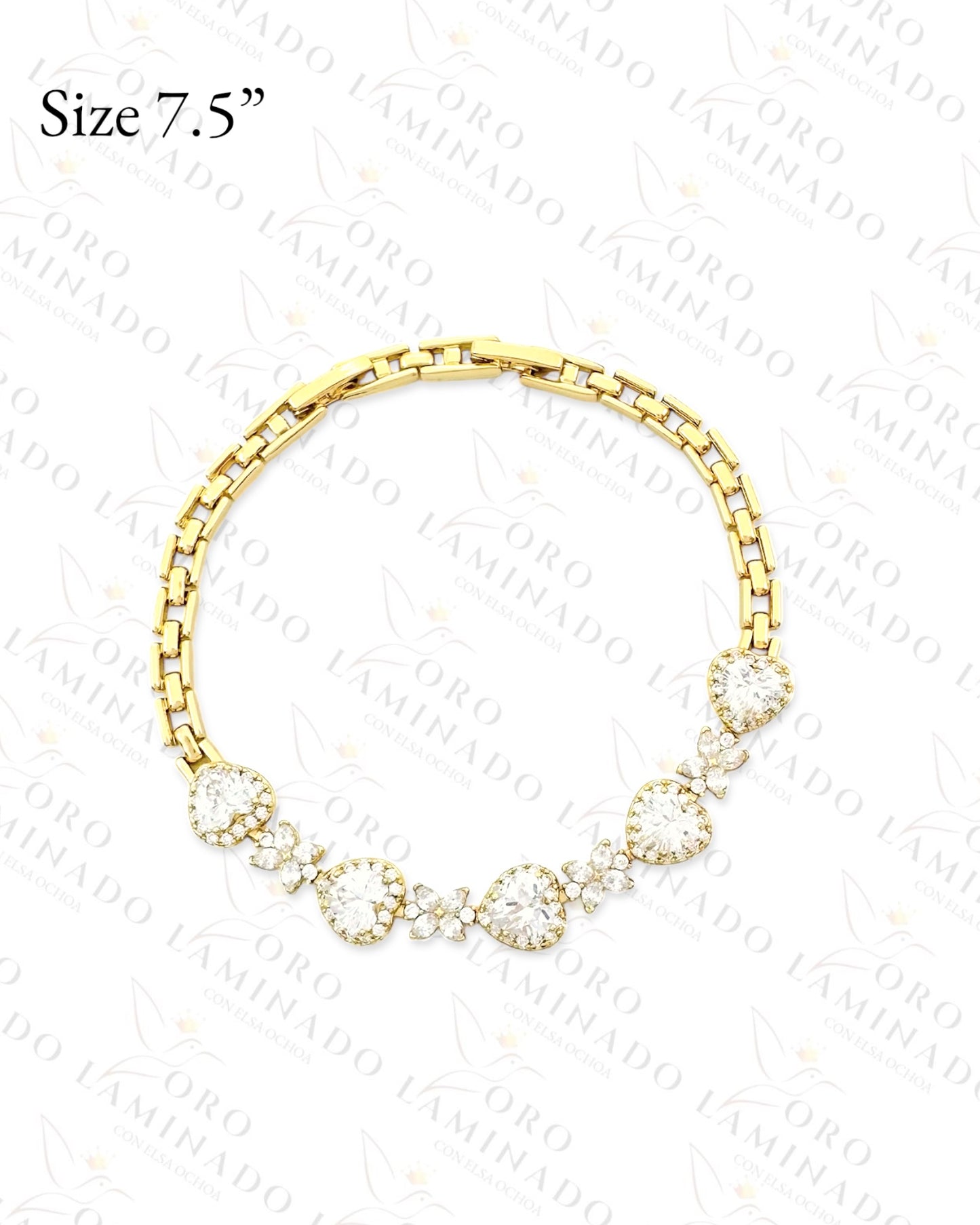 High Quality Crystal Heart Bracelet (Gold Filled) Y203