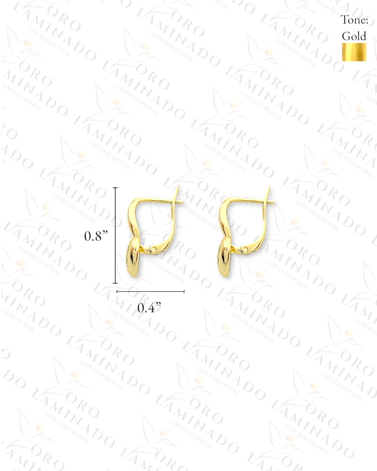 High Quality Sparkling Heart Hoop Earrings R87