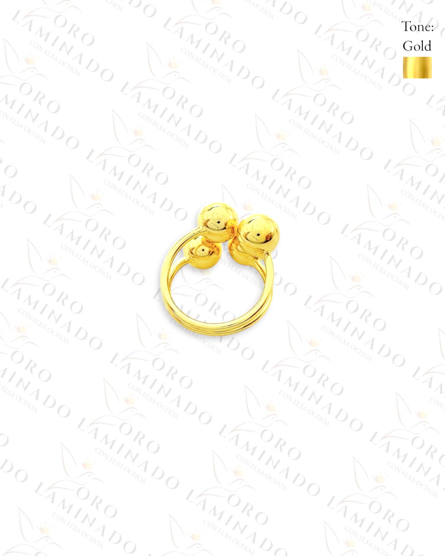 Adjustable Four Band Ball Ring (Gold Filled) Y379
