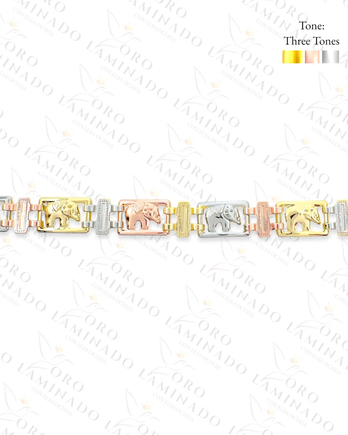 High Quality Three Tones Elephant Bracelet B395