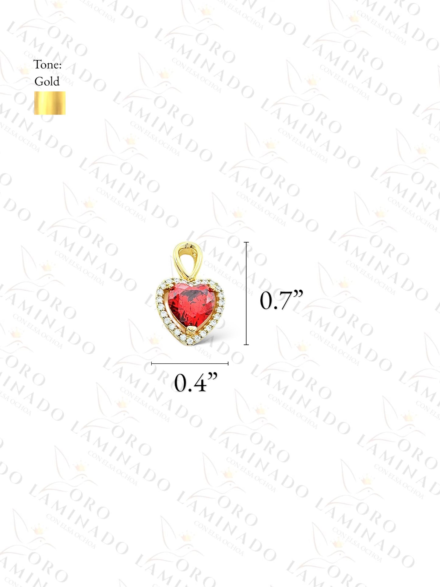 Gold Filled High Quality Small Red Heart Pendant Y92