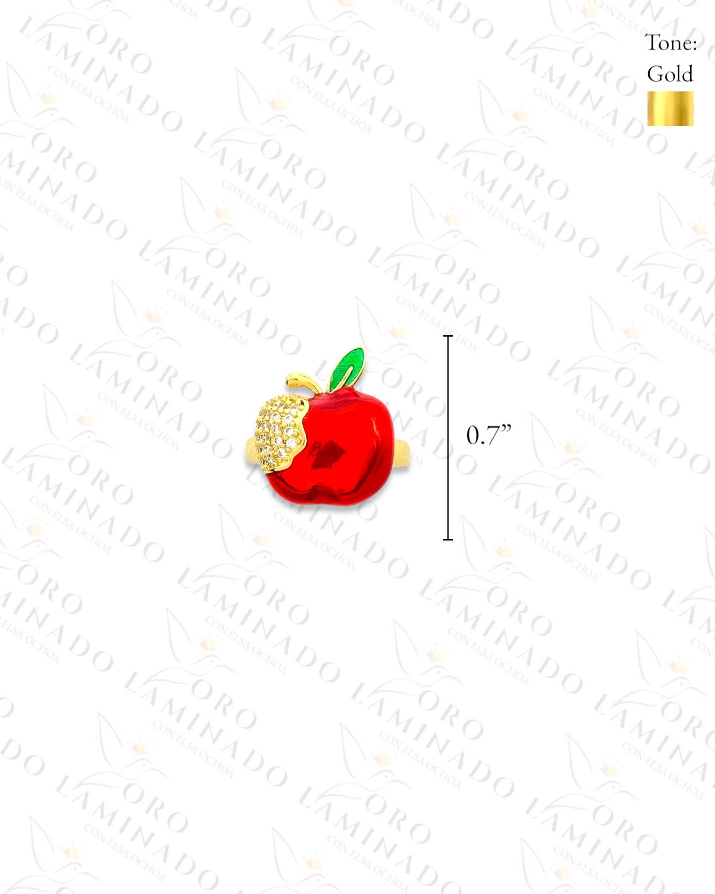 Adjustable Red Apple Ring (Gold Filled) Y457