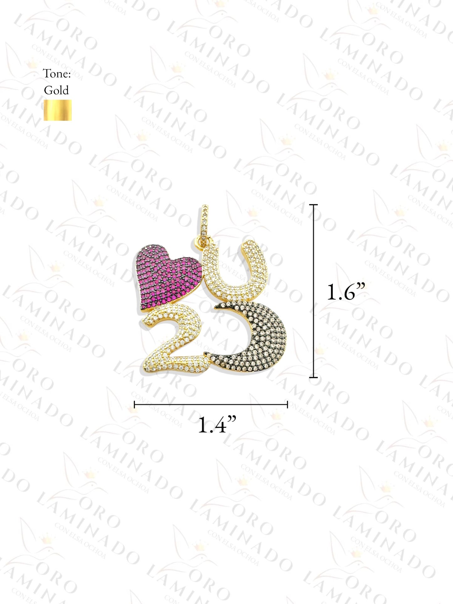 Gold Filled High Quality "Love U 2 Moon" Pendant G316