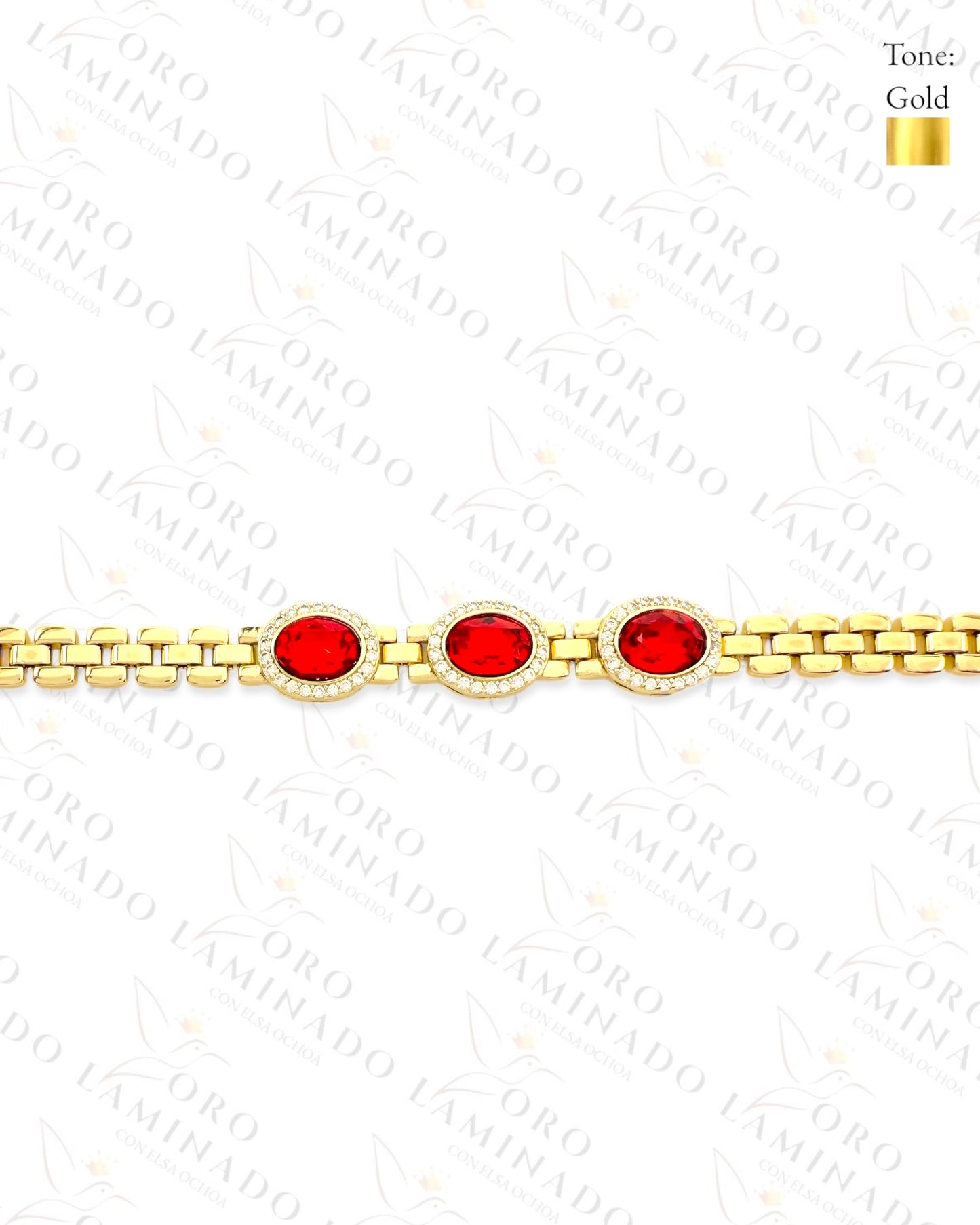 High Quality Red Stones Bracelet (Gold Filled) R216
