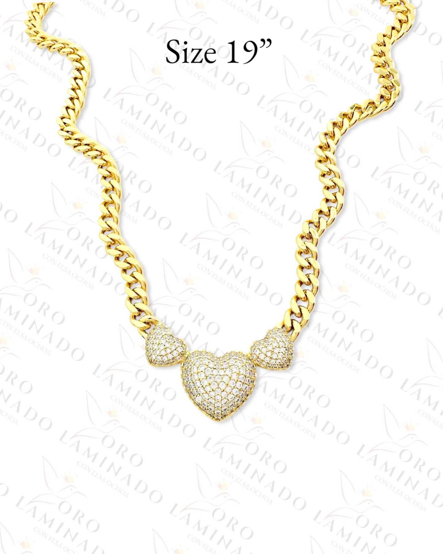 High Quality Diamond Triple Heart Set (Gold Filled) R74