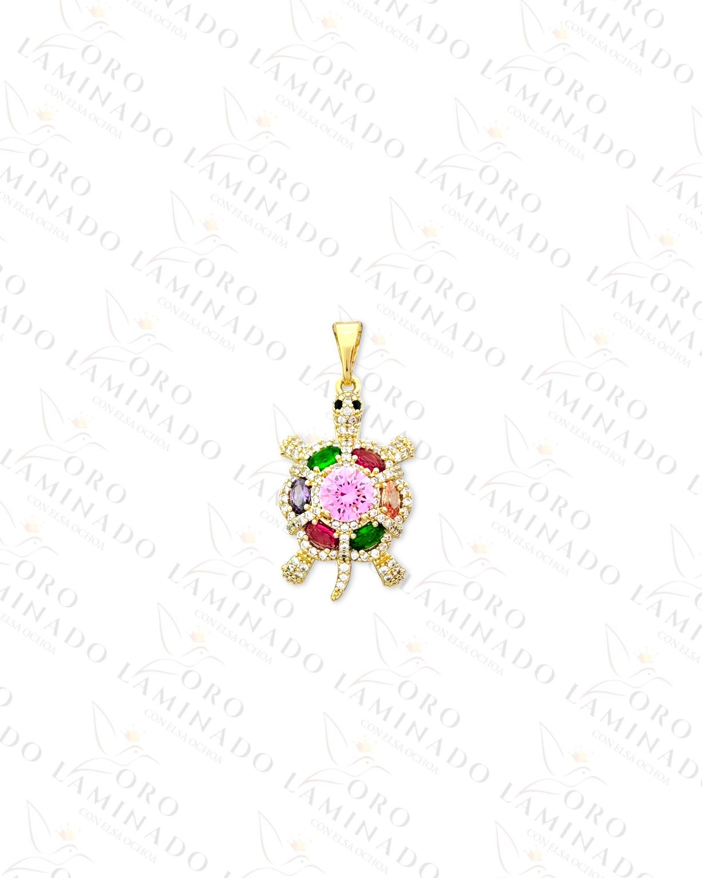 Multi-Color Turtle Pendant (Gold Filled) G278