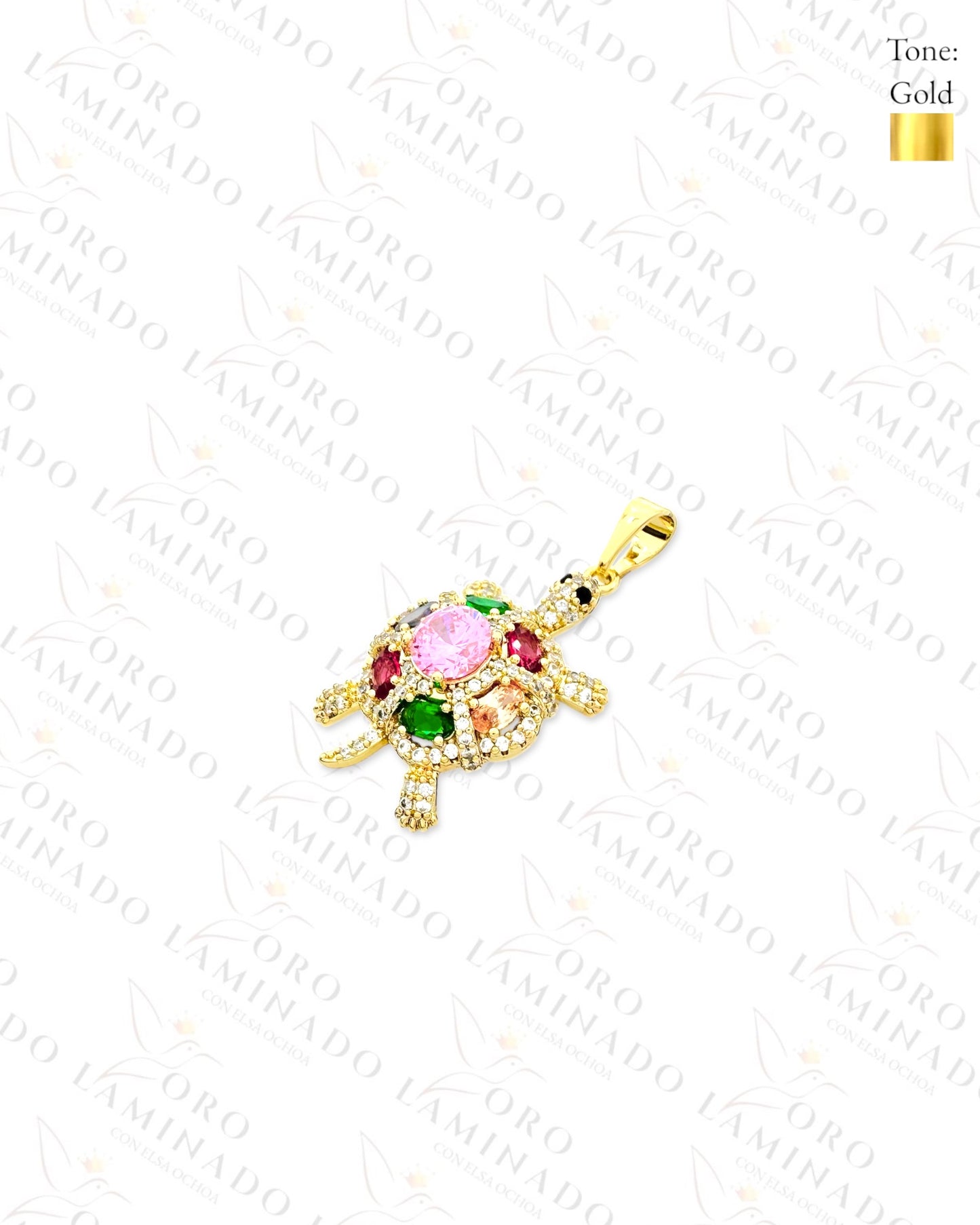 Multi-Color Turtle Pendant (Gold Filled) G278