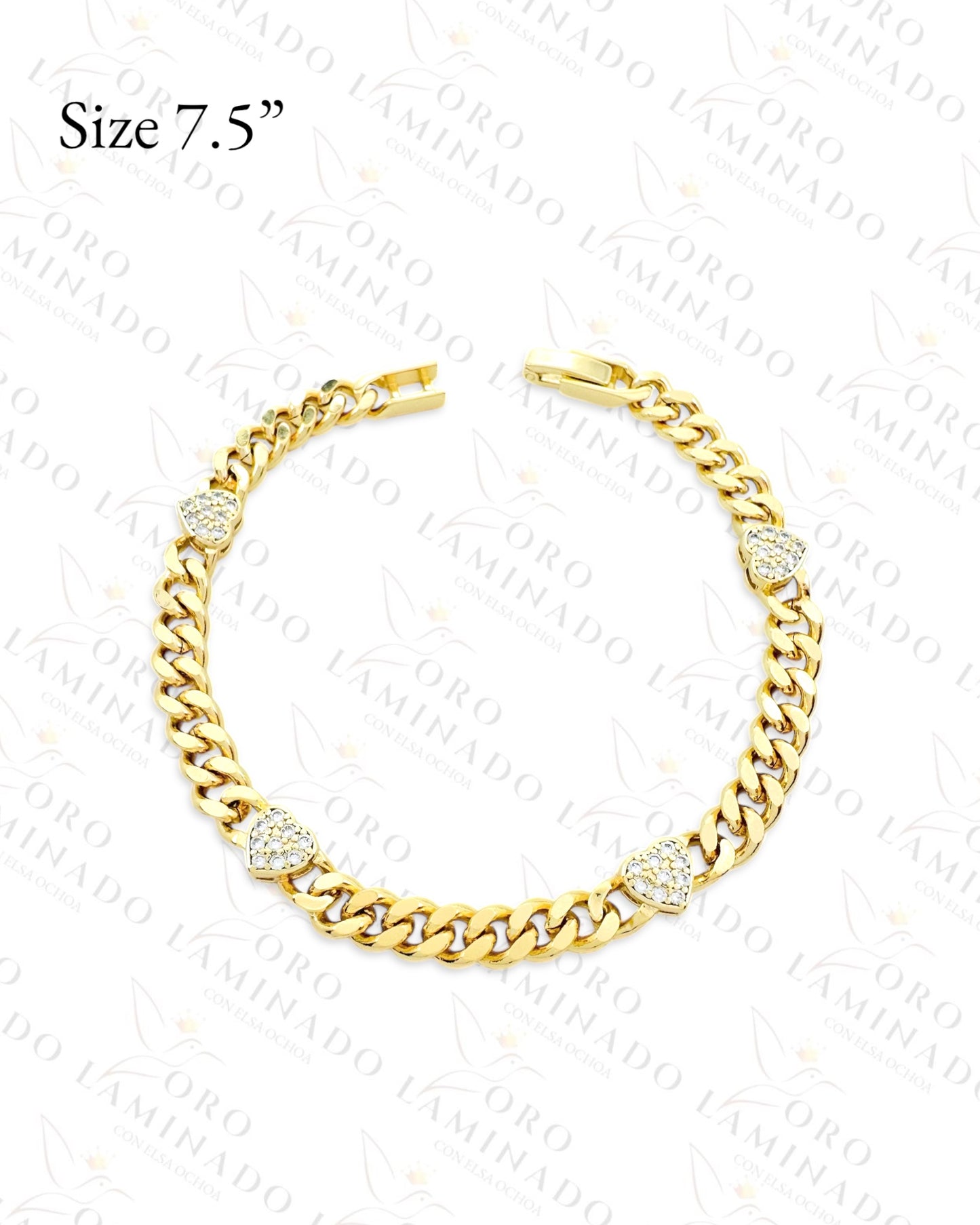 High Quality Sparkling Heart Chain Bracelet (Gold Filled) Y404
