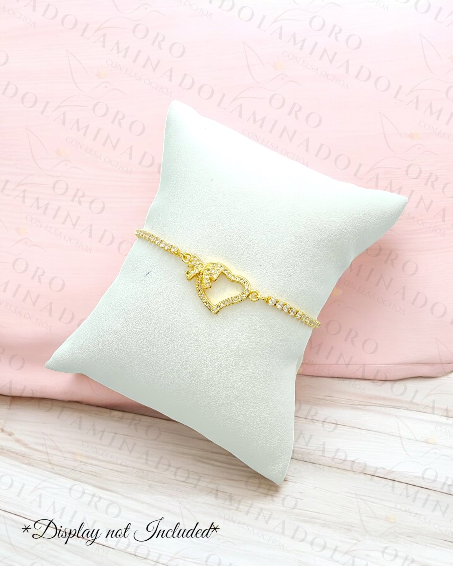 Gold Filled Bow Heart Adjustable Bracelet G107