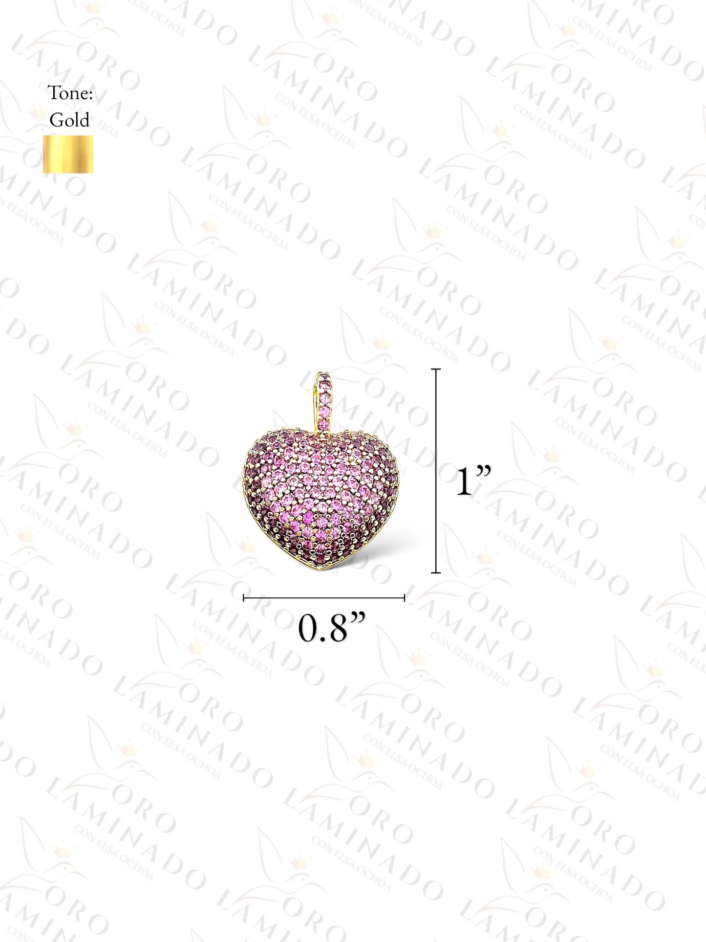 Gold Filled High Quality Pink Heart Pendant Y146