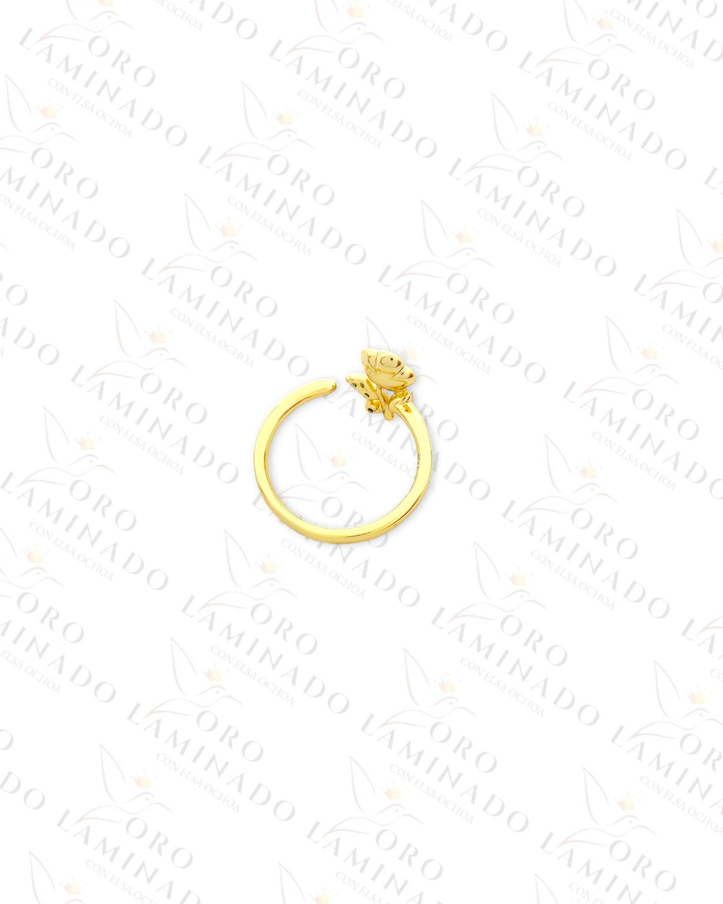 High Quality Adjustable Red Crystal Flower Ring (Gold Filled) C383