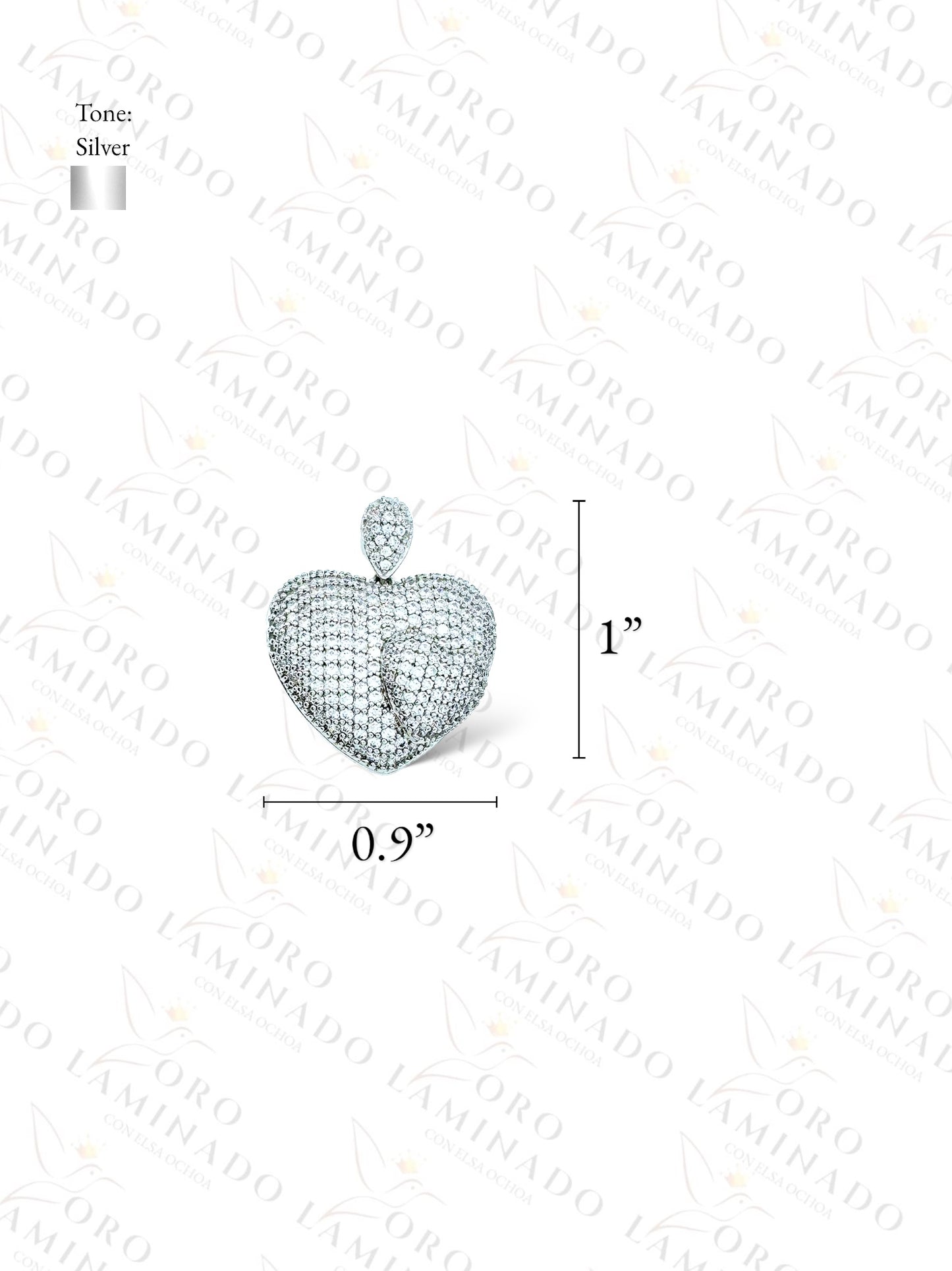 Gold Filled High Quality Silver Double Hearts Pendant G449