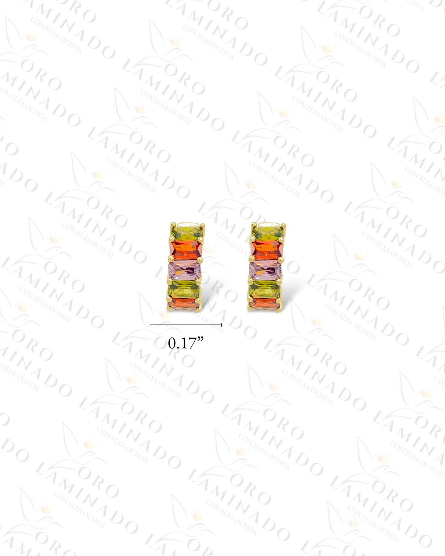 High Quality Multi-Color Hoop Earrings (Gold Filled) Y380