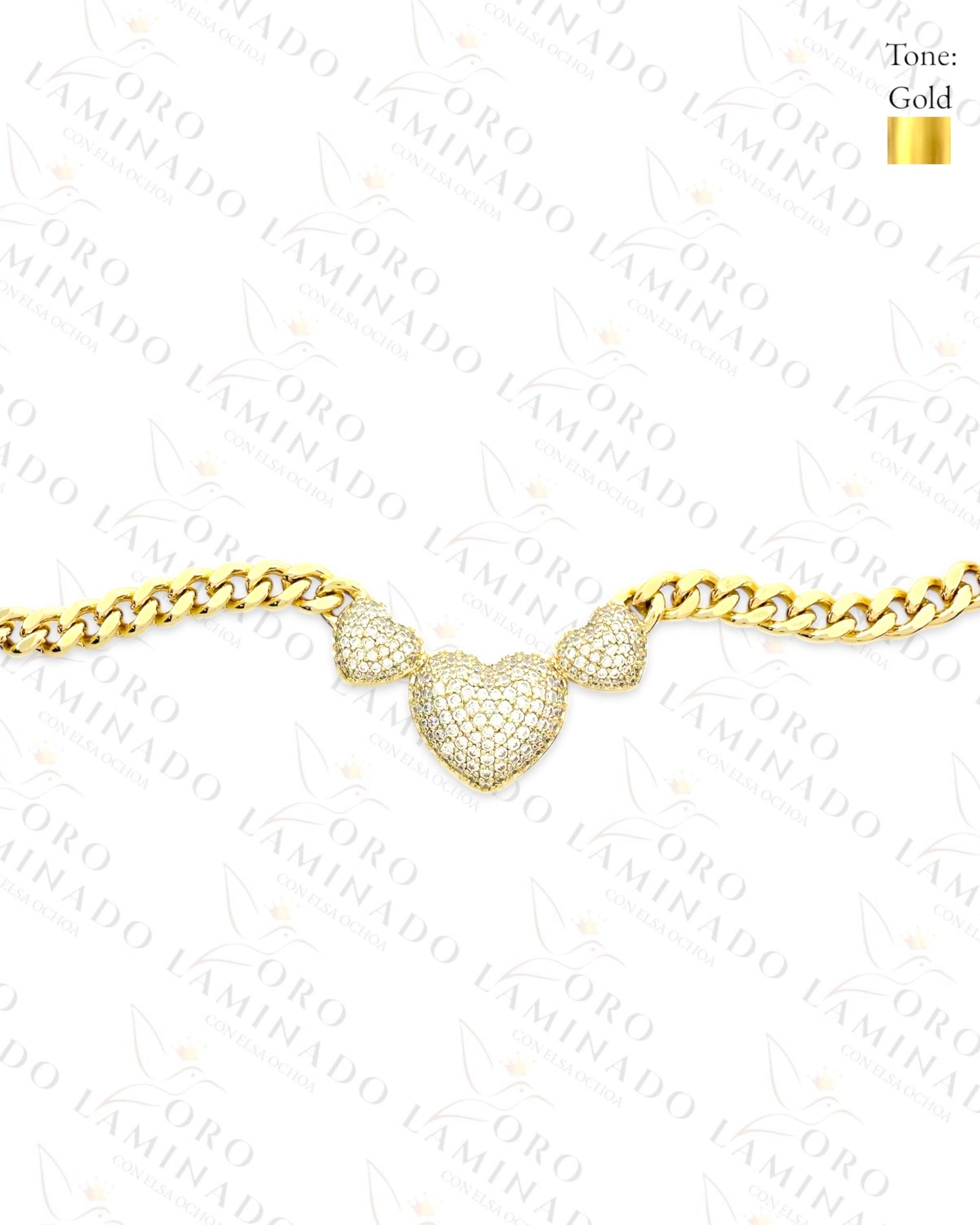High Quality Diamond Triple Heart Set (Gold Filled) R74