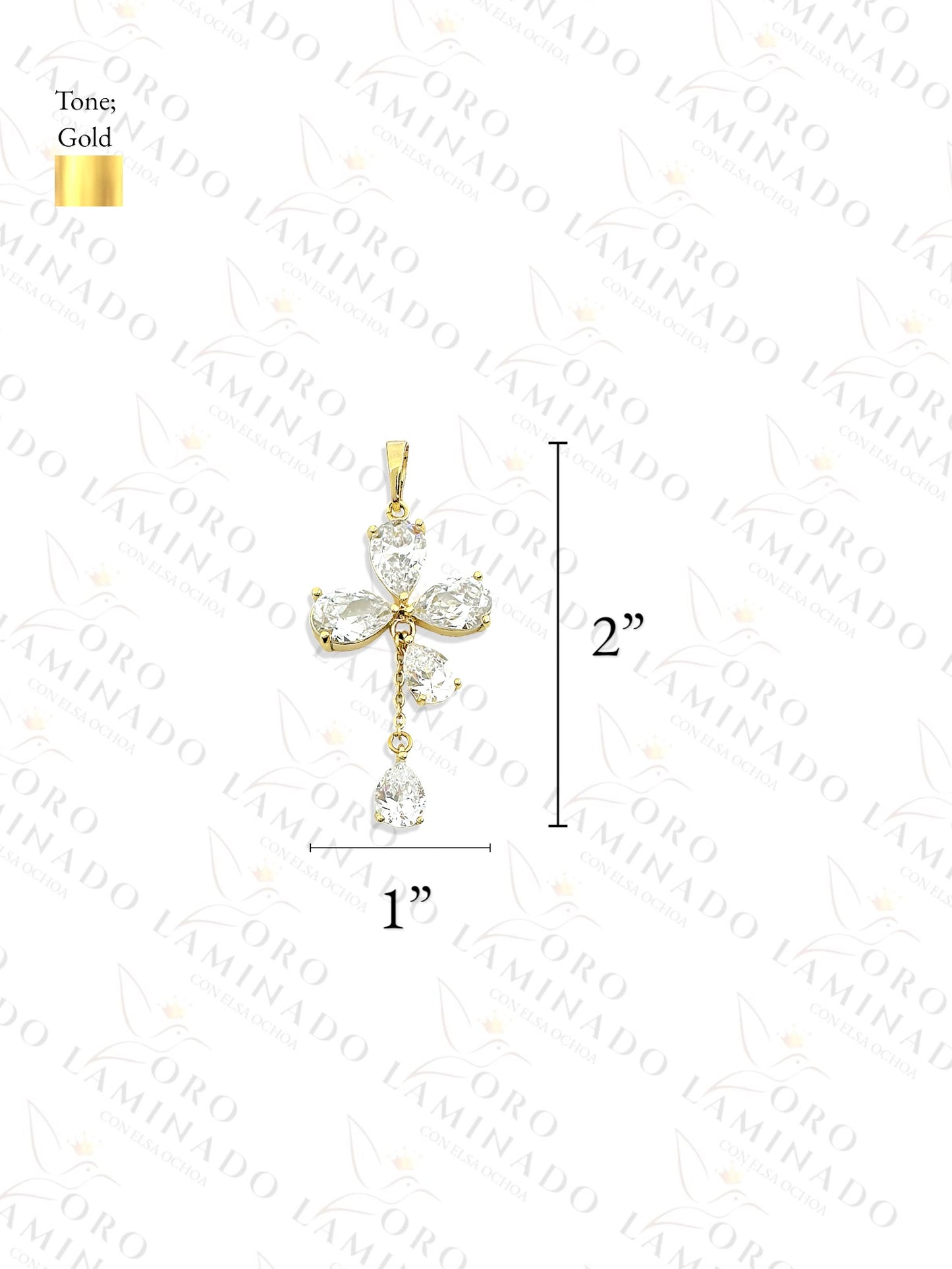 Gold Filled High Quality Clear Flower Pendant Y257