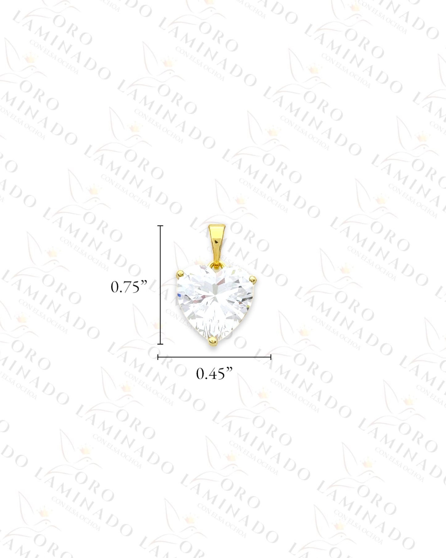 High Quality Crystal Heart Pendant (Gold Filled) B397