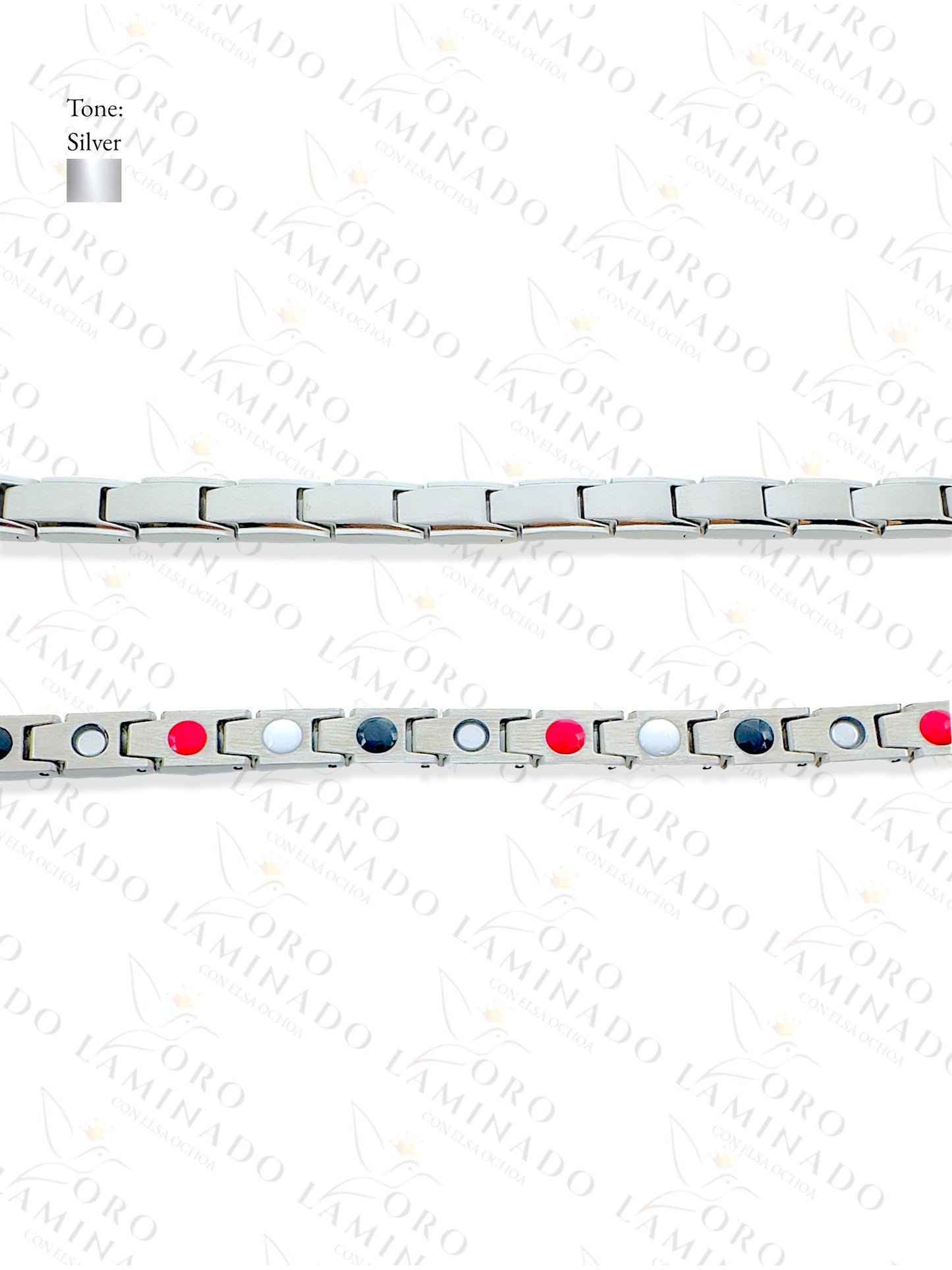 Stainless Steel Thin Silver Mens Magnet Bracelet R476