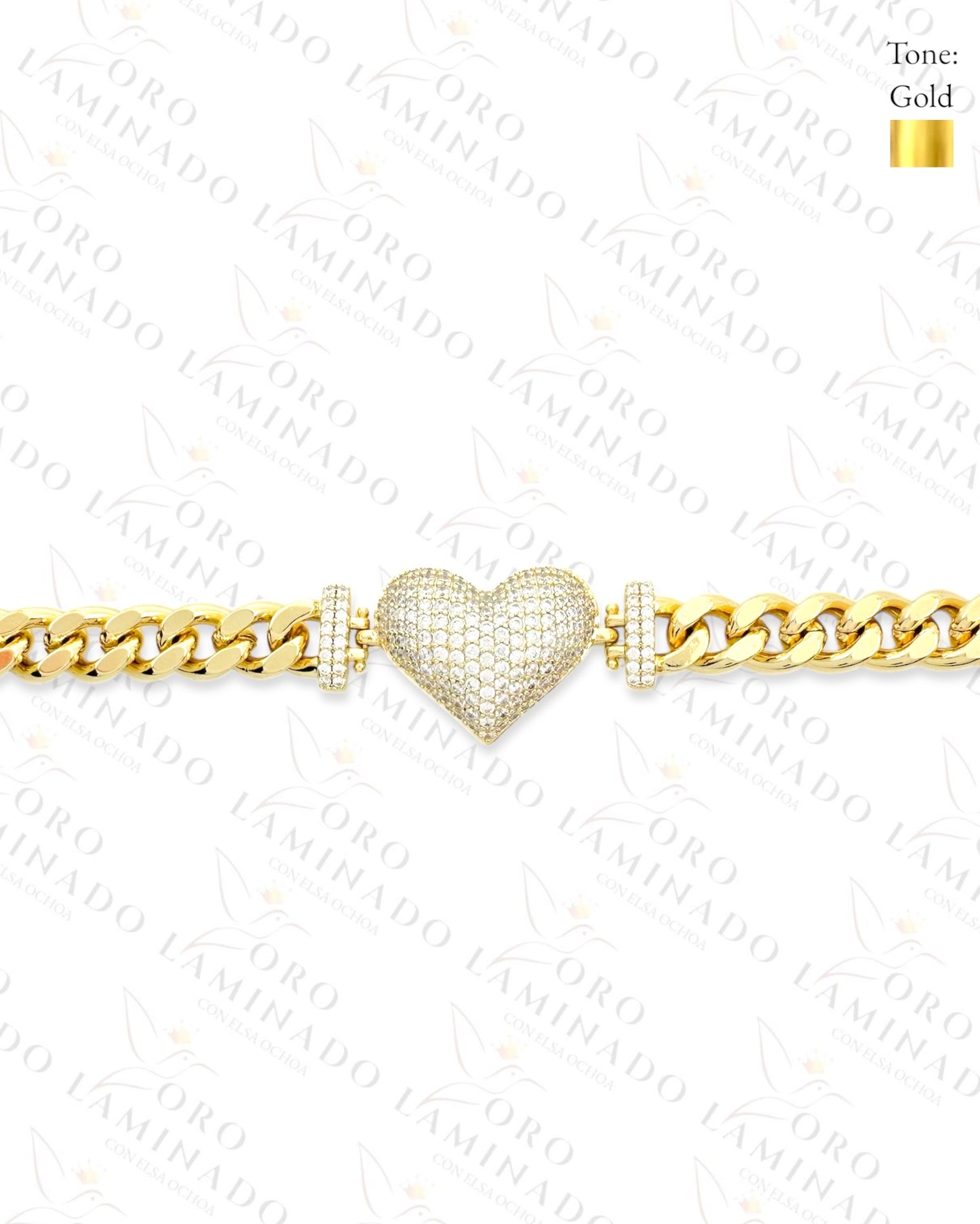High Quality Diamond Heart Bracelet (Gold Filled) G443